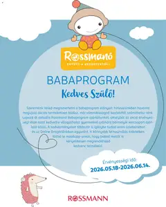 Rossmann - Rossmann Babaprogram megtekintése, amely érvényes 2026.05.18.-től
