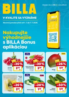 Náhľad Billa letáku platného od 01.07.2026