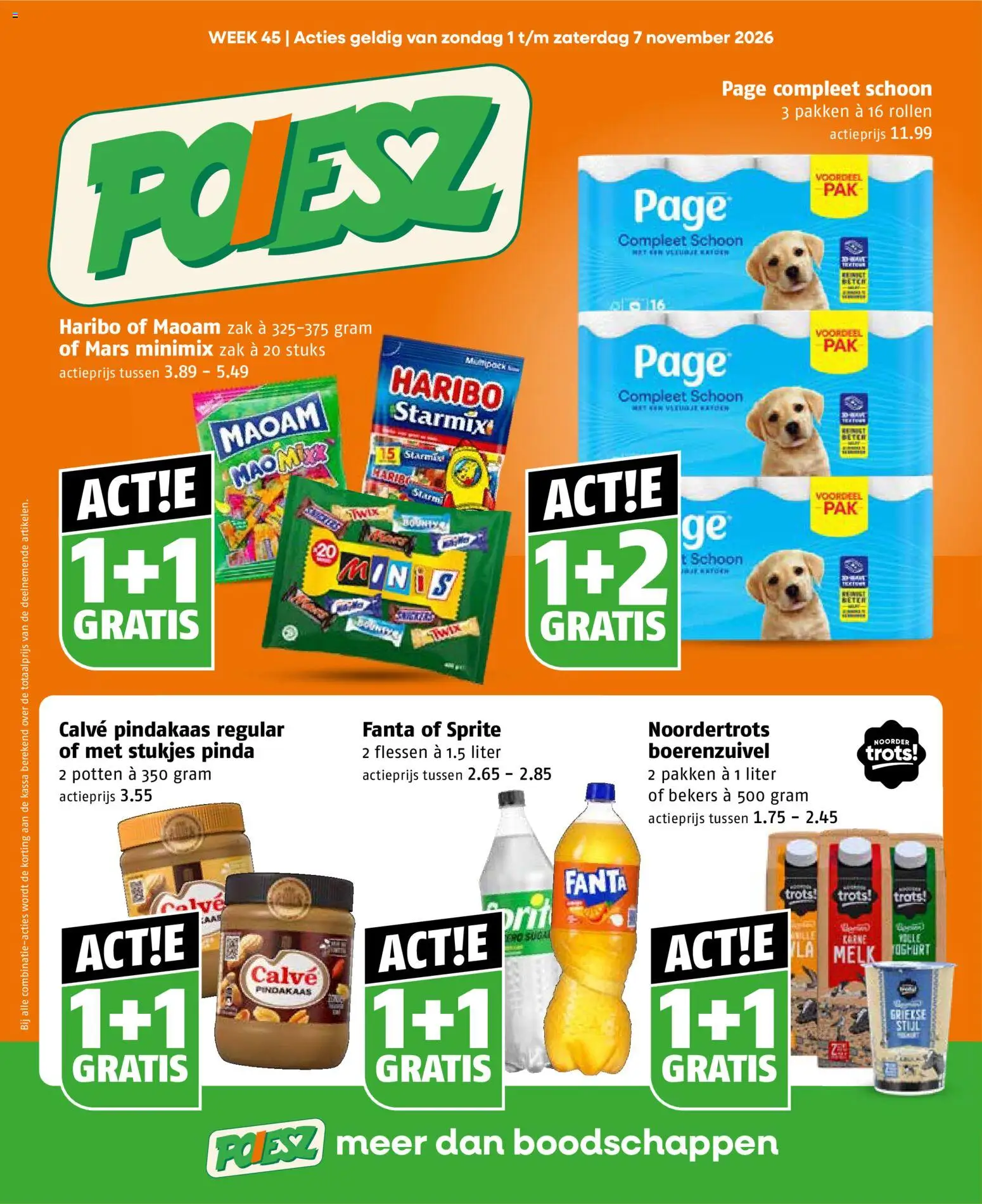 Voorbeeld van Poiesz folder van winkel Poiesz geldig vanaf 01-11-2026 - Mars, Melk, Pindakaas, Fanta, Sprite, Twix, Zak