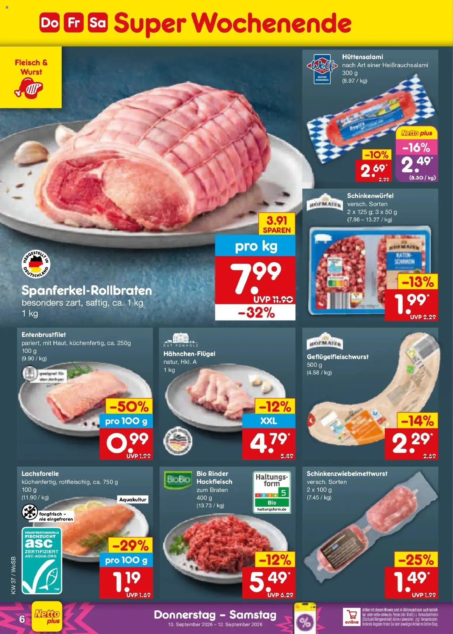 Vorschau von dem Prospekt des Geschäftes Netto Marken-Discount, gültig ab dem 07.09.2026 - Wurst, Fleisch, Hackfleisch