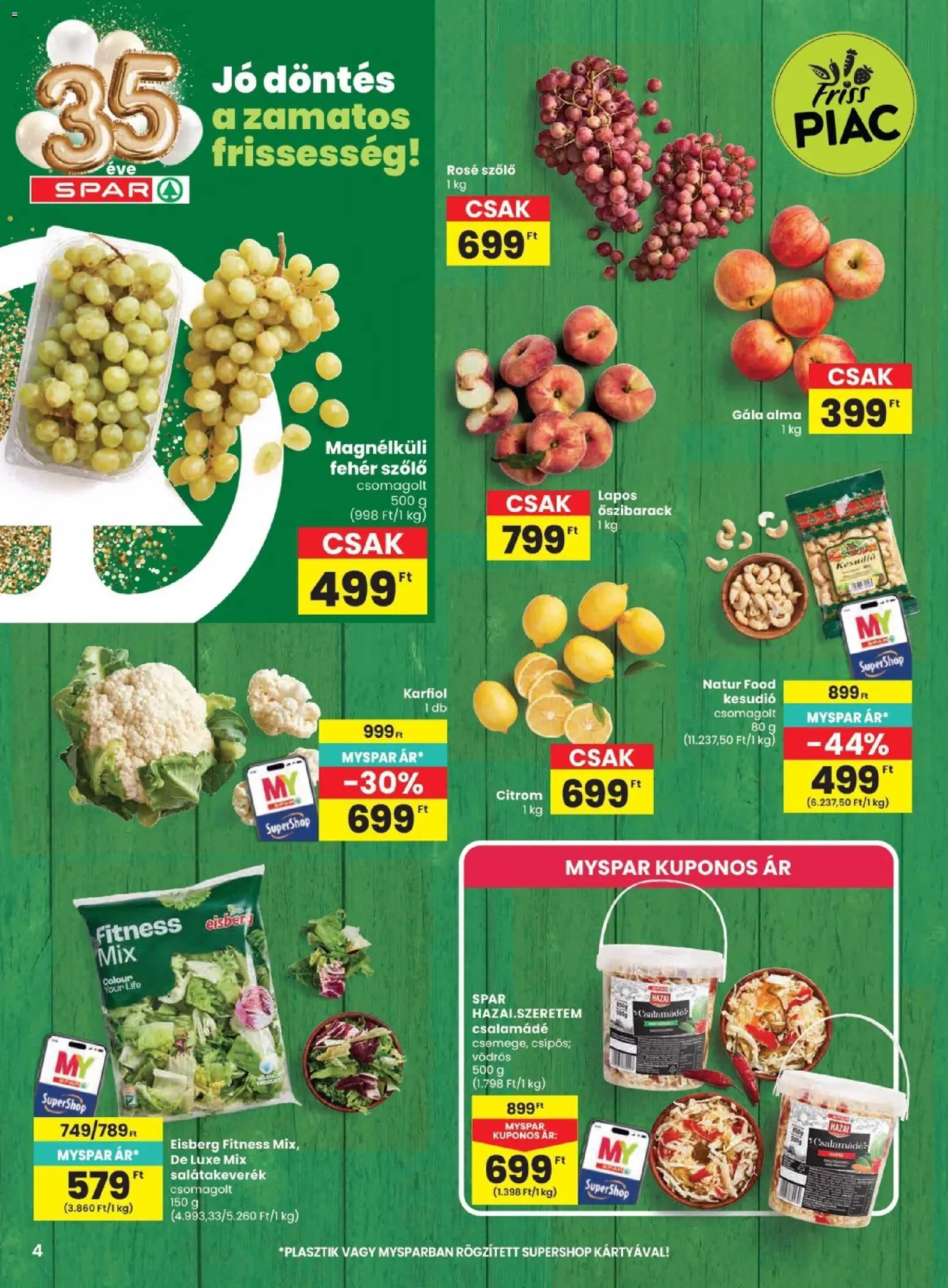 Spar - Spar akciós újság megtekintése, amely érvényes 2026.09.10.-től - Alma, Szőlő, Karfiol, Kesudió, Rosé, Citrom, Fehér szőlő, Salátakeverék