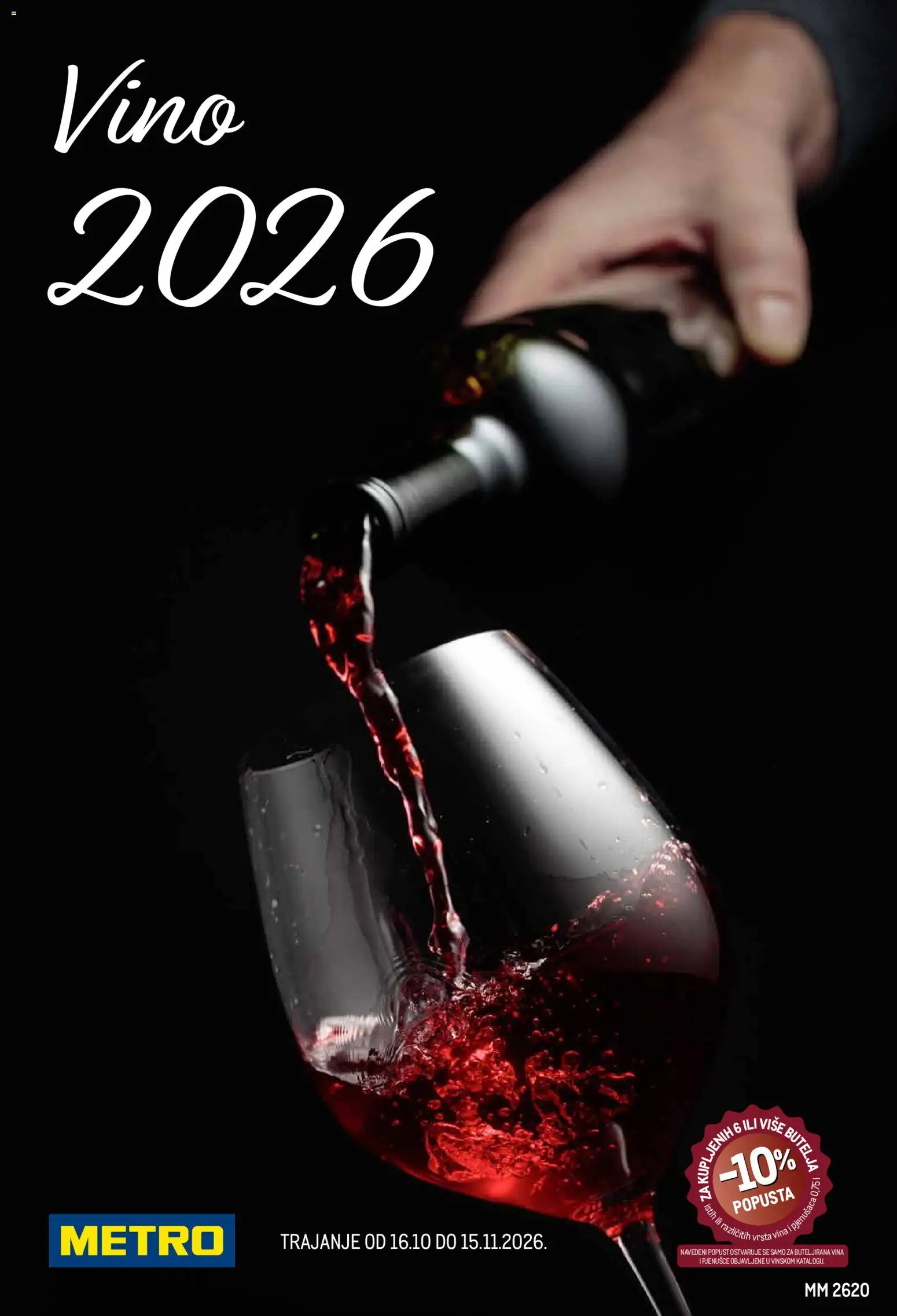 Pregled letka Metro Vino 2026 trgovine Metro vrijedi od 16.10.2026 - Vino