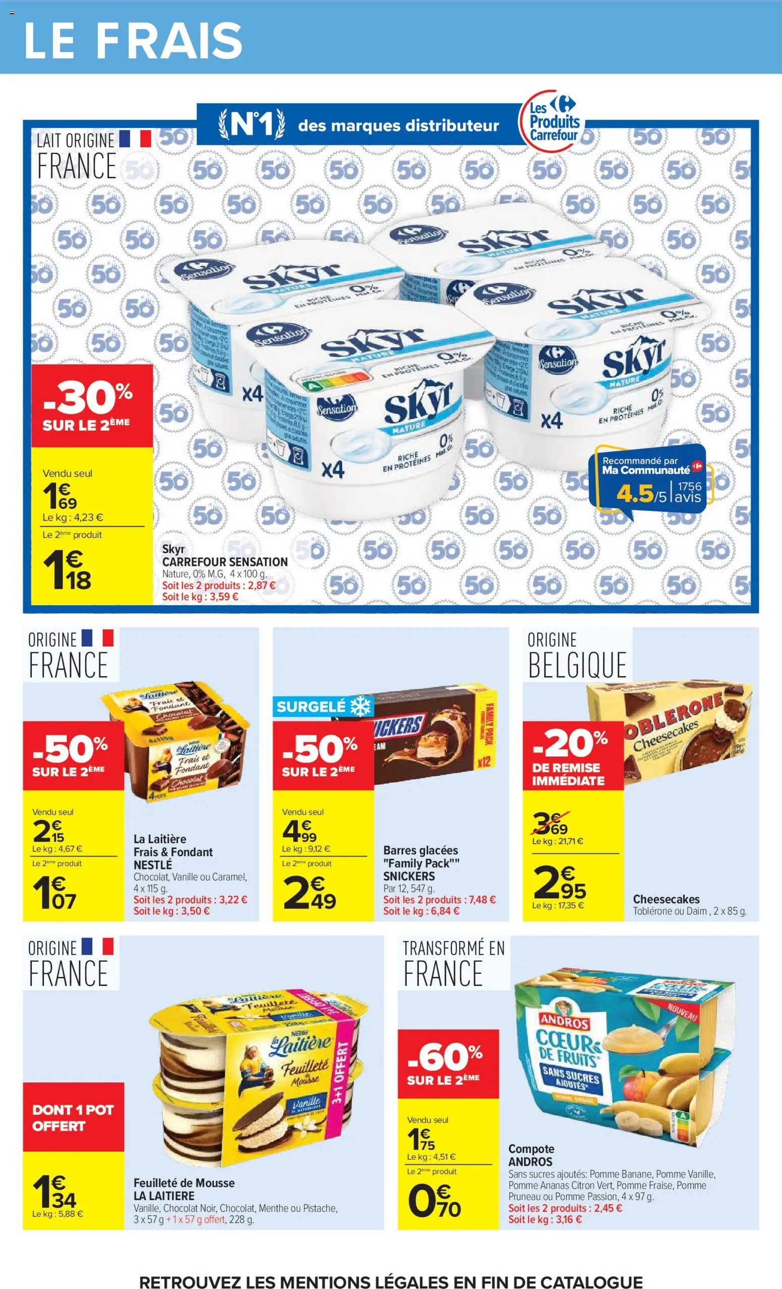 Prévisualisation de Carrefour Vos promos du quotidien du magasin Carrefour formulaire valide 27/10/2026 - Cheesecake, Dessert, Fruits, Pomme, Citron, Vanille, Mousse, Menthe