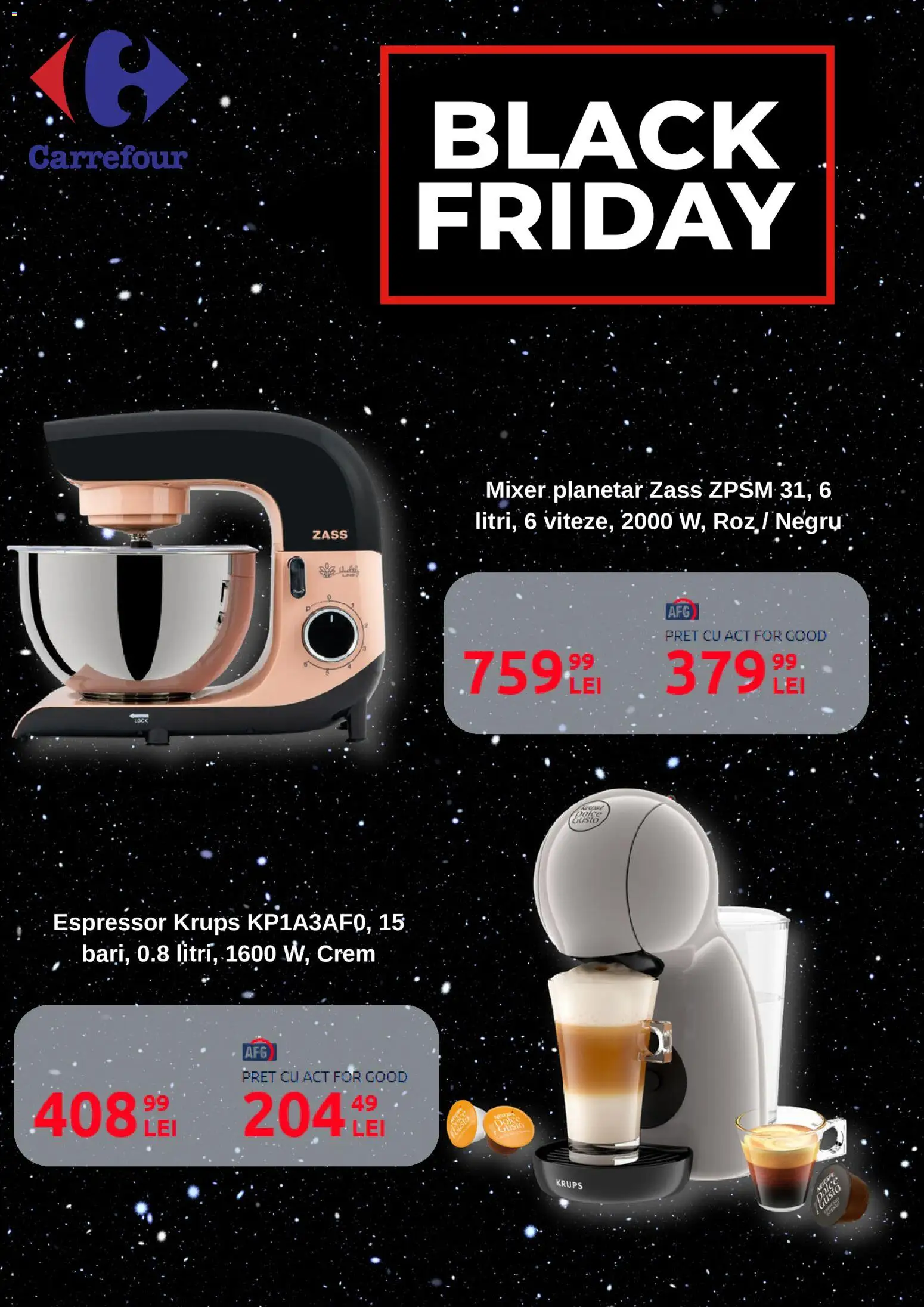 Previzualizarea de cataloage: Carrefour Carrefour Black Friday valabil de la 20.10.2026 - Black, Mixer, Espressor
