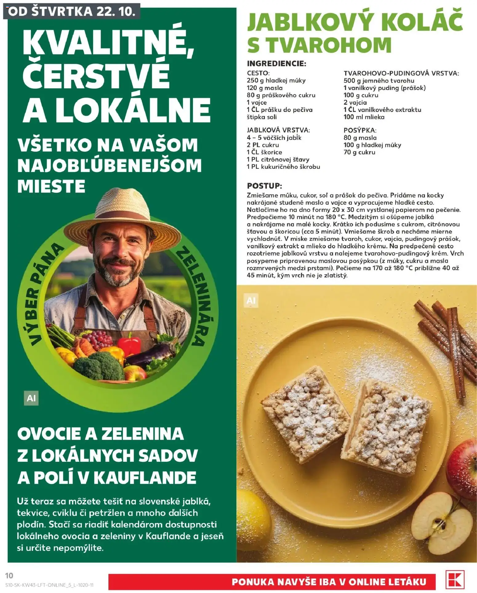Náhľad Kaufland letáku platného od 22.10.2026 - Maslo, Koláč, Ovocie, Zelenina, Puding, Soľ, Petržlen, Jablká