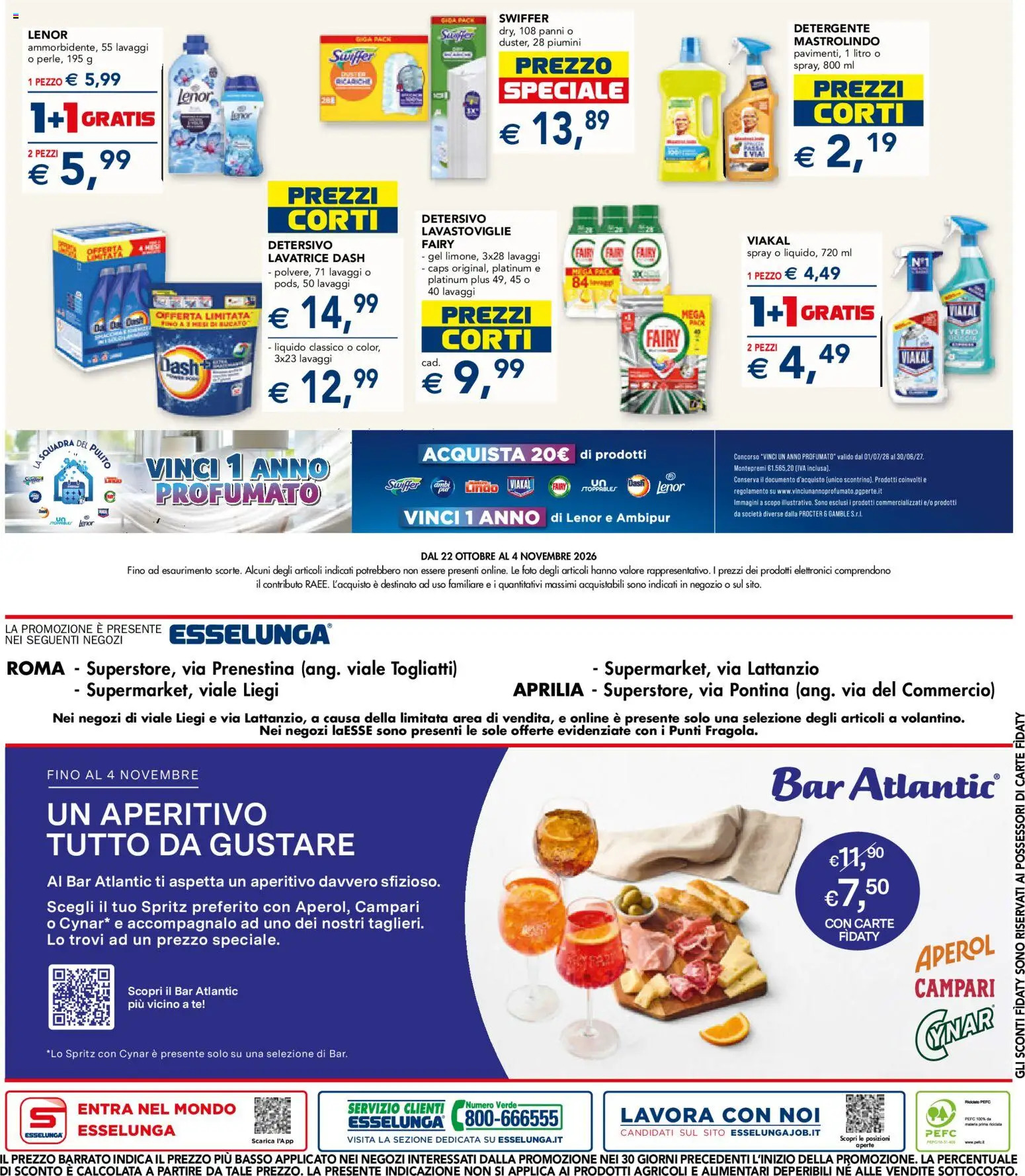 Anteprima dell'opuscolo Esselunga S volantino dal negozio Esselunga S valido da 22/10/2026 - Aperitivo, Lavatrice, Campari, Lavastoviglie, Aperol, Tè, Detergente, Panni