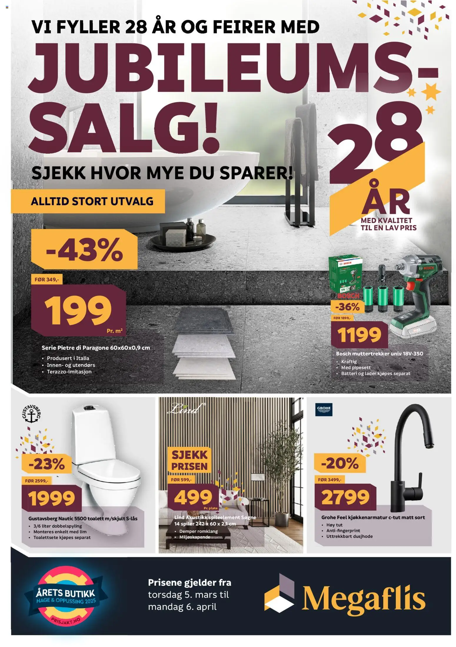 Forhåndsvis Megaflis kundeavis fra butikk Megaflis gyldig fra 05/03/2026 - Toalettsete, Plate, Toalett, Batteri