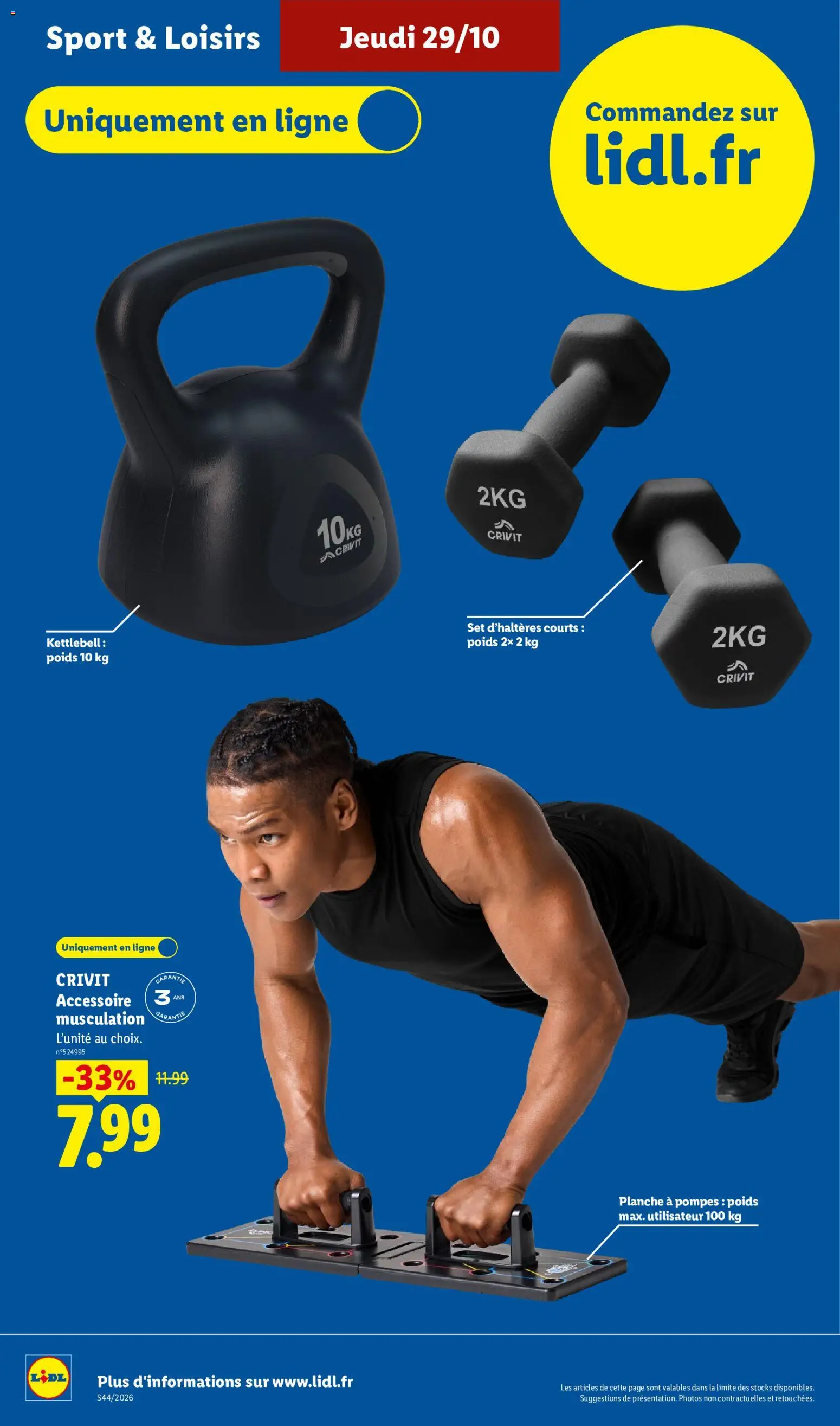 Prévisualisation de LIDL catalogue du magasin LIDL formulaire valide 29/10/2026 - Kettlebell, Poids, Crivit, Set d'halteres courts