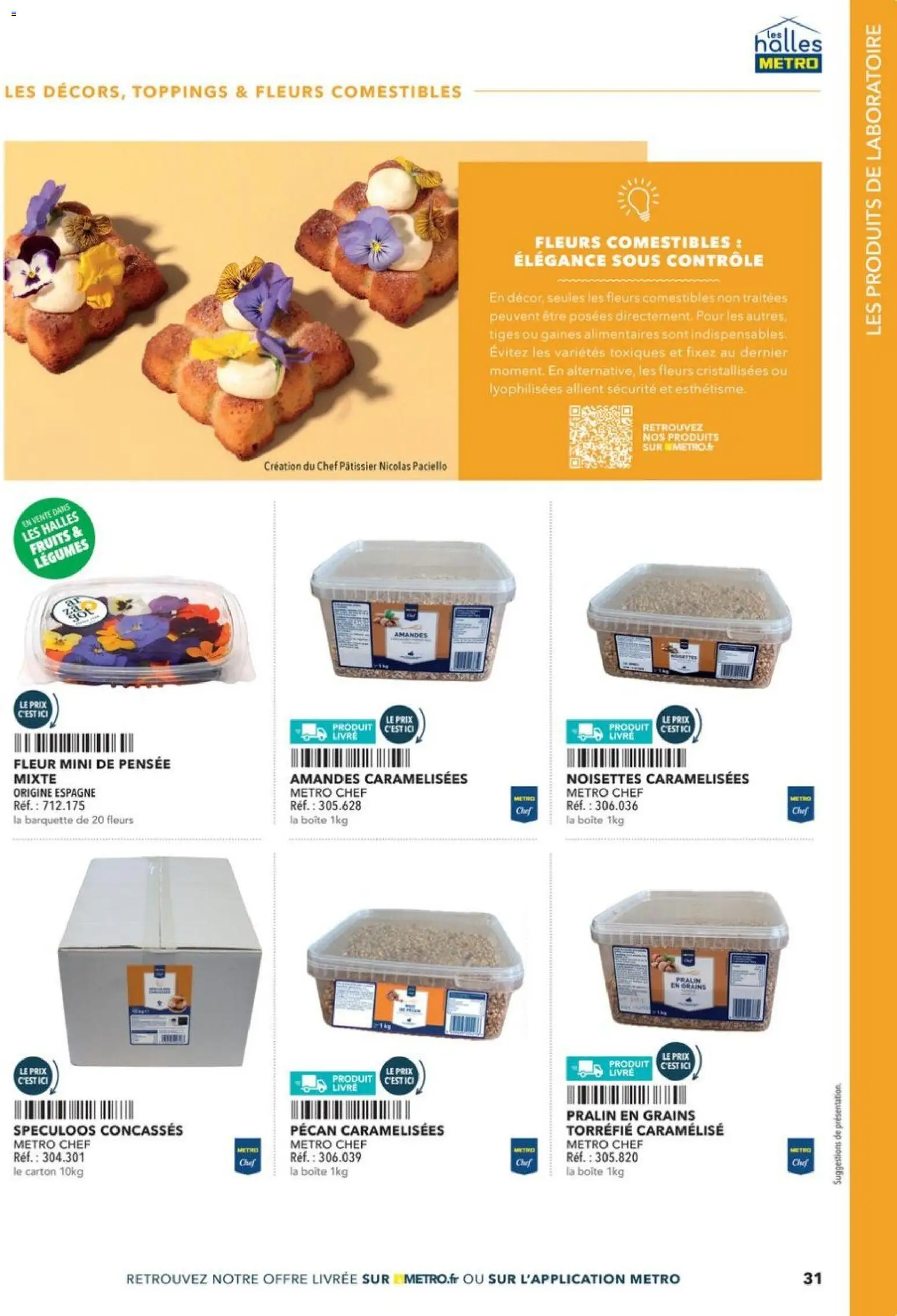 Prévisualisation de Boulangers Pâtissiers du magasin METRO formulaire valide 30/04/2026 - Fleurs, Livre, Fruits, Spéculoos, Amandes, Mètre, Noisettes