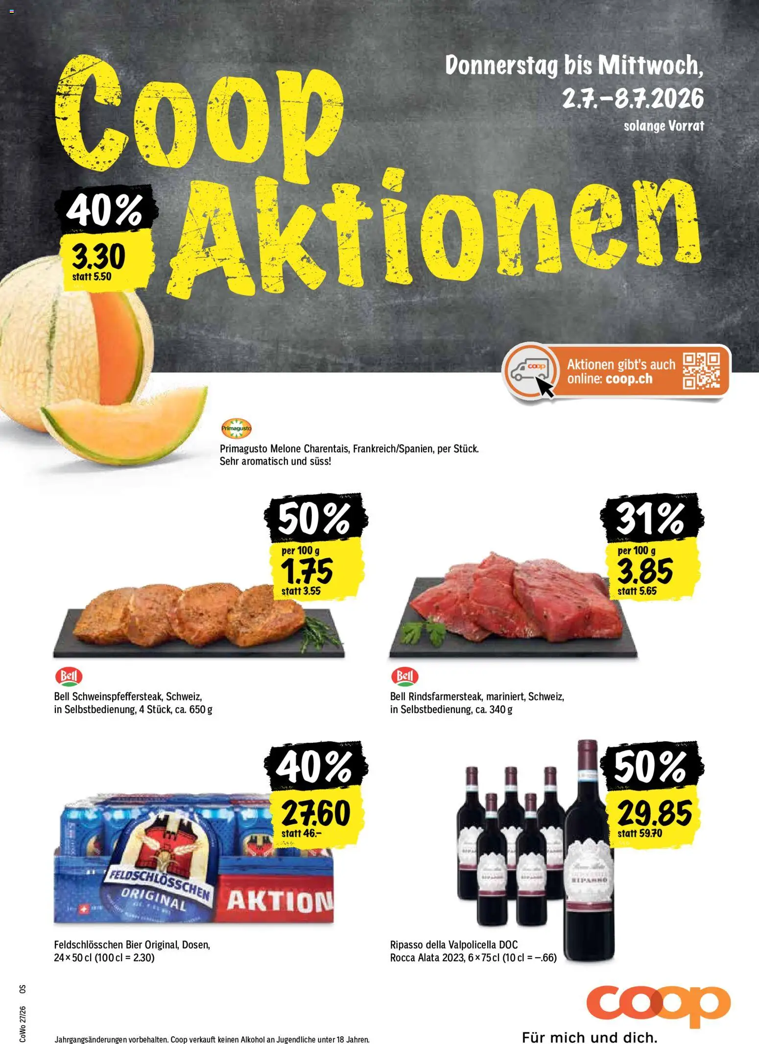 Vorschau des Merkblatts Coop aktionen vom Shop Coop gültig von 02.07.2026 bis 08.07.2026