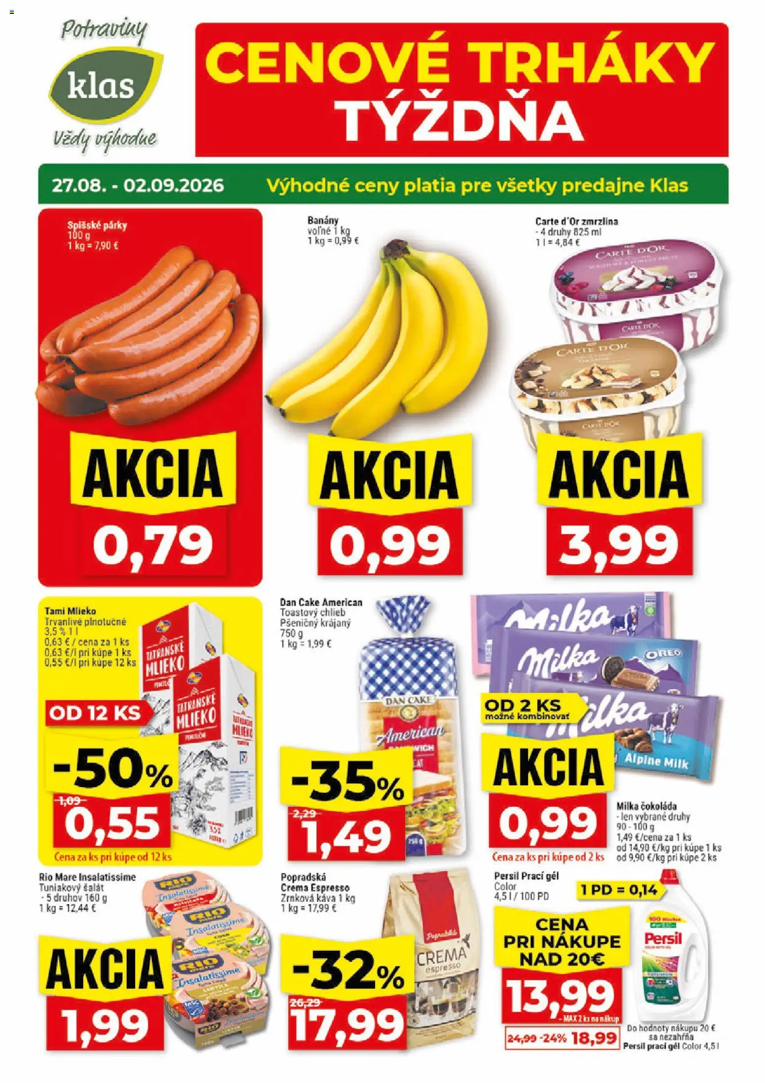 Náhľad Klas letáku platného od 27.08.2026
