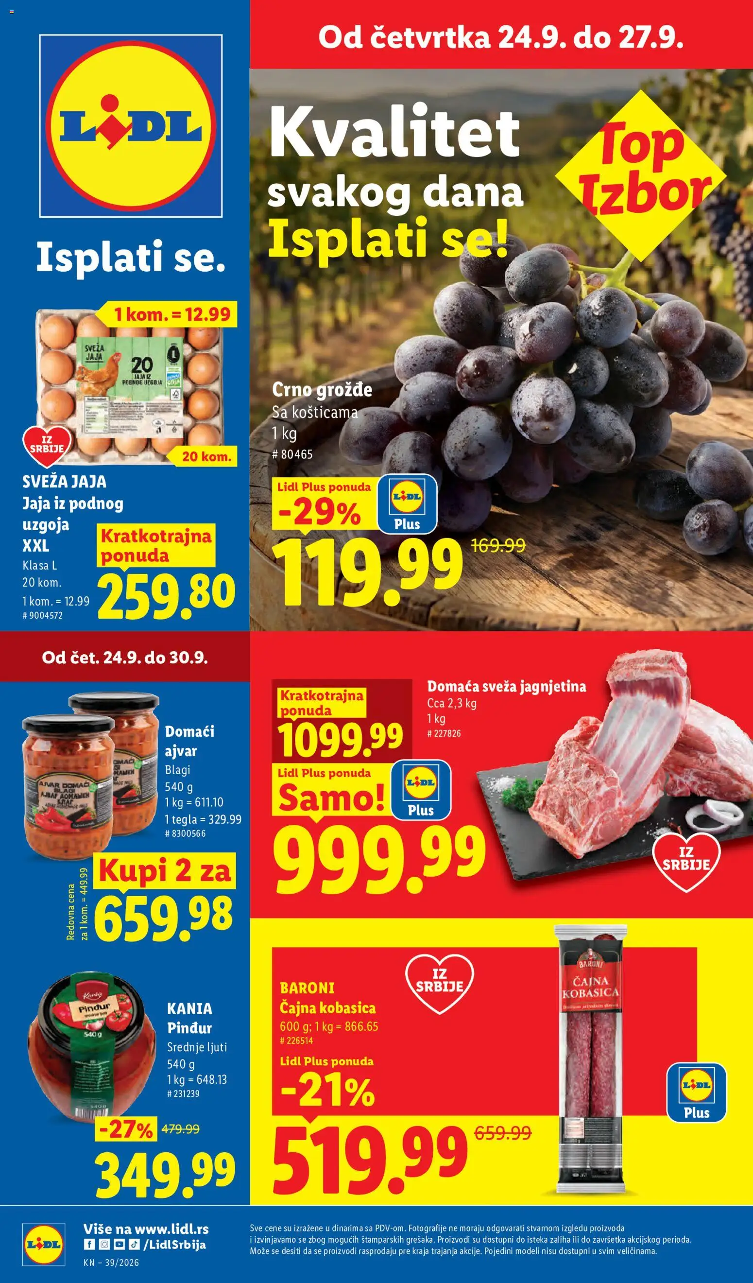 Pregled Lidl kataloga - važi od 24.09.2026