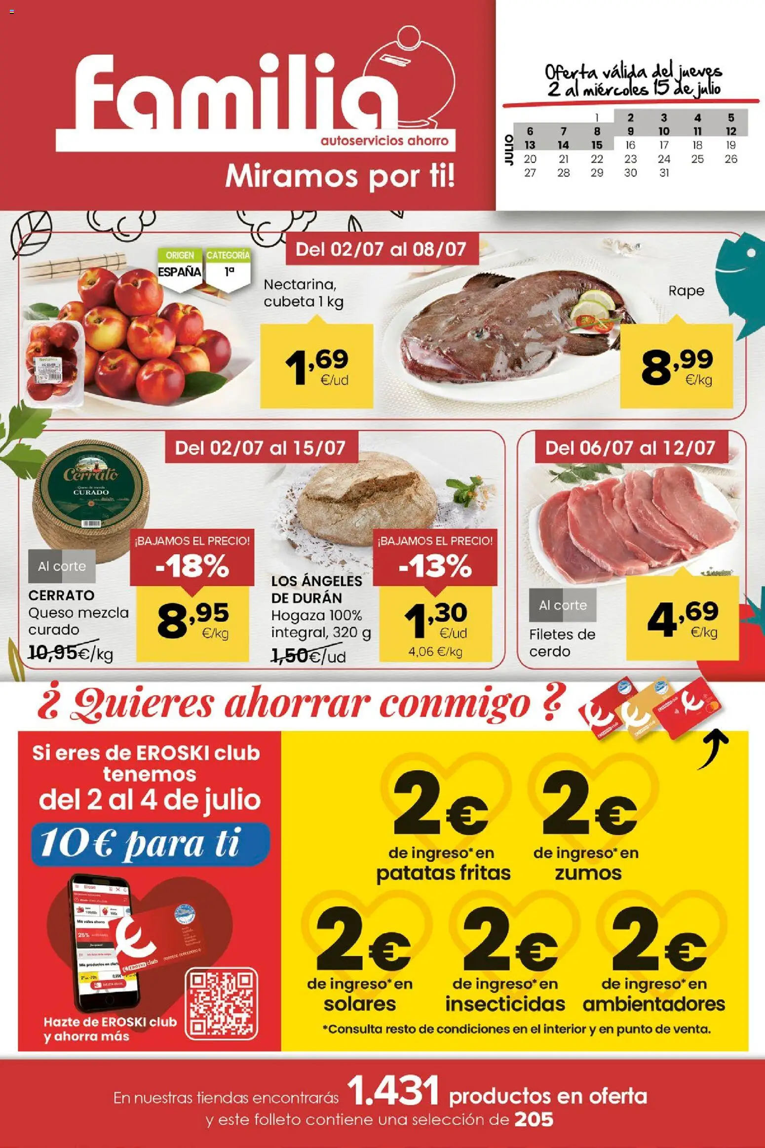 Vista previa del folleto de la tienda Eroski válido desde el 02/07/2026 - Queso, Cerdo, Patatas, Patatas fritas