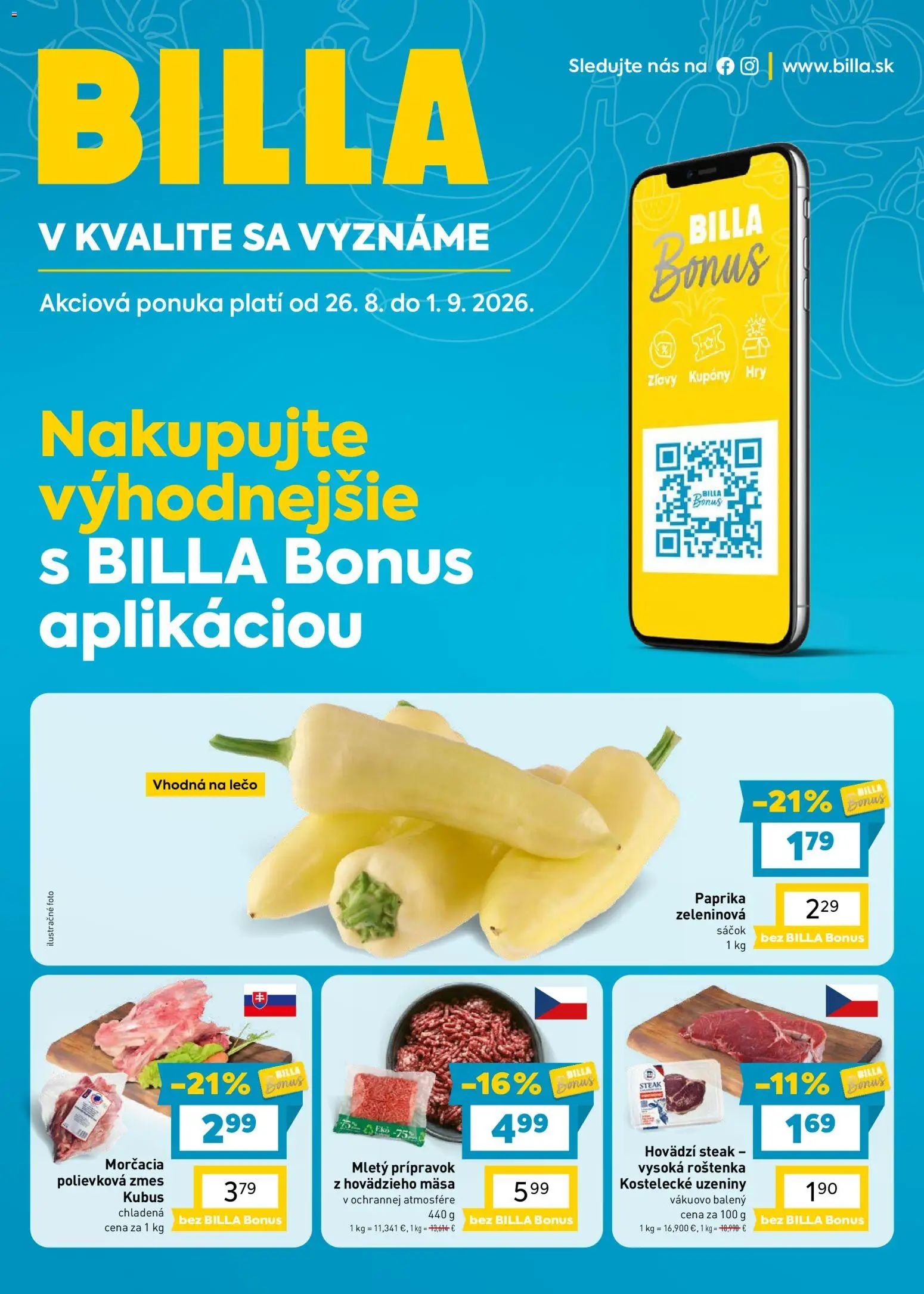 Náhľad Billa letáku platného od 26.08.2026
