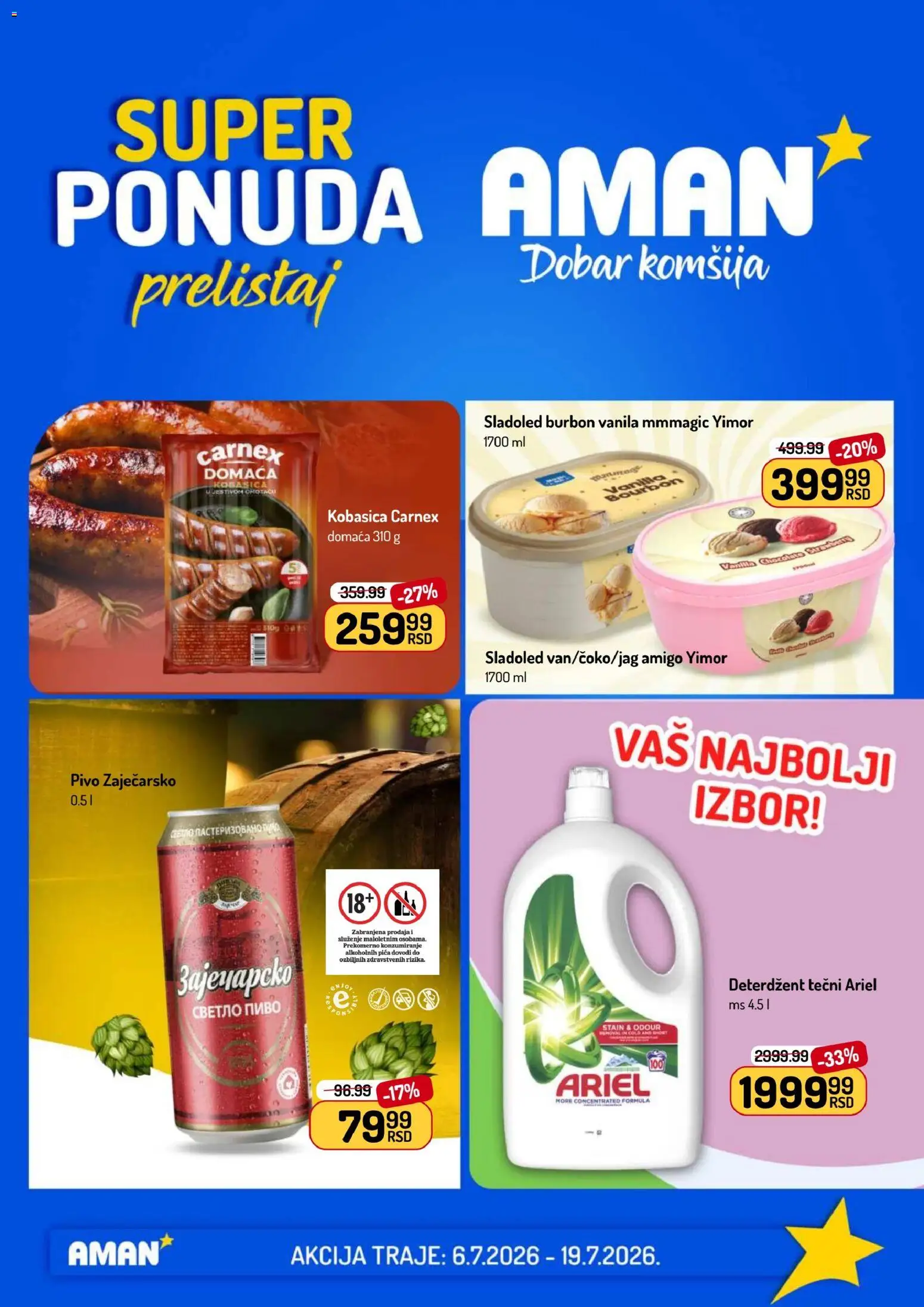 Pregled Aman kataloga - važi od 06.07.2026