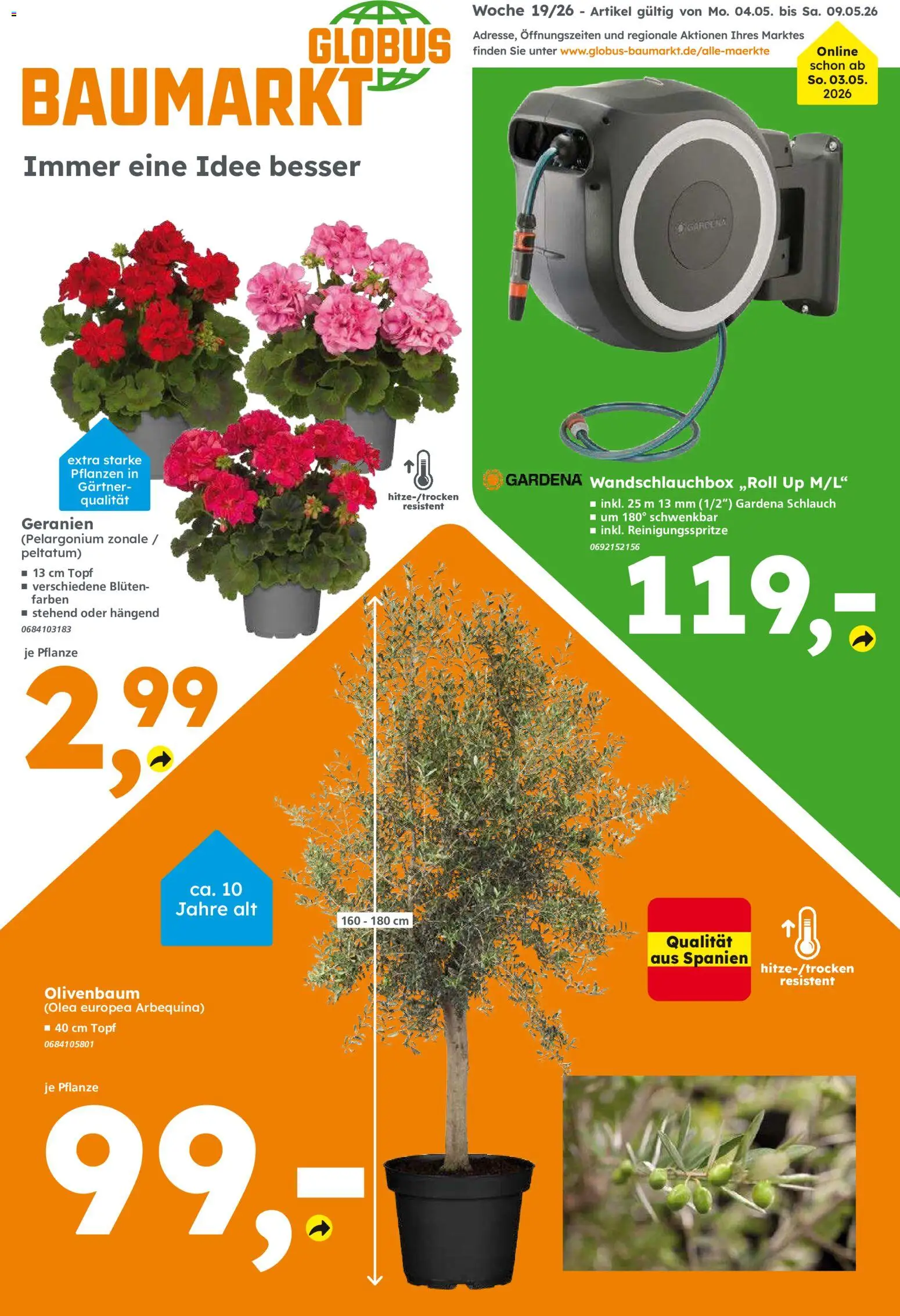 Vorschau von dem Prospekt des Geschäftes Globus Baumarkt, gültig ab dem 04.05.2026 - Geranien
