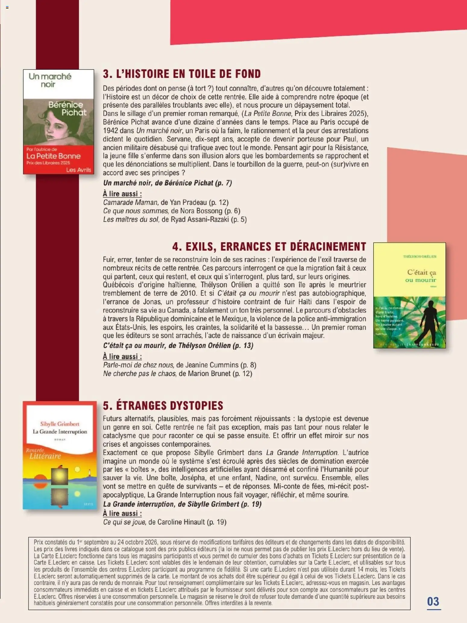 Prévisualisation de E.Leclerc Guide rentree litteraire du magasin E.Leclerc formulaire valide 01/09/2026 - Miroir, Mais, Livres