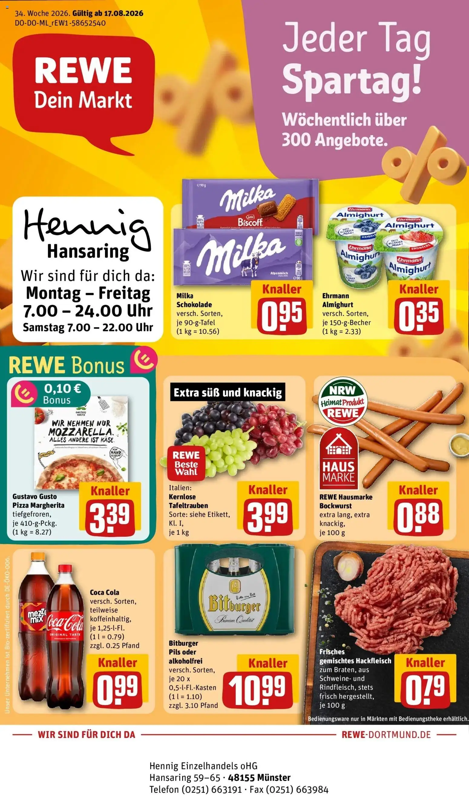Vorschau von dem Prospekt des Geschäftes Rewe, gültig ab dem 17.08.2026