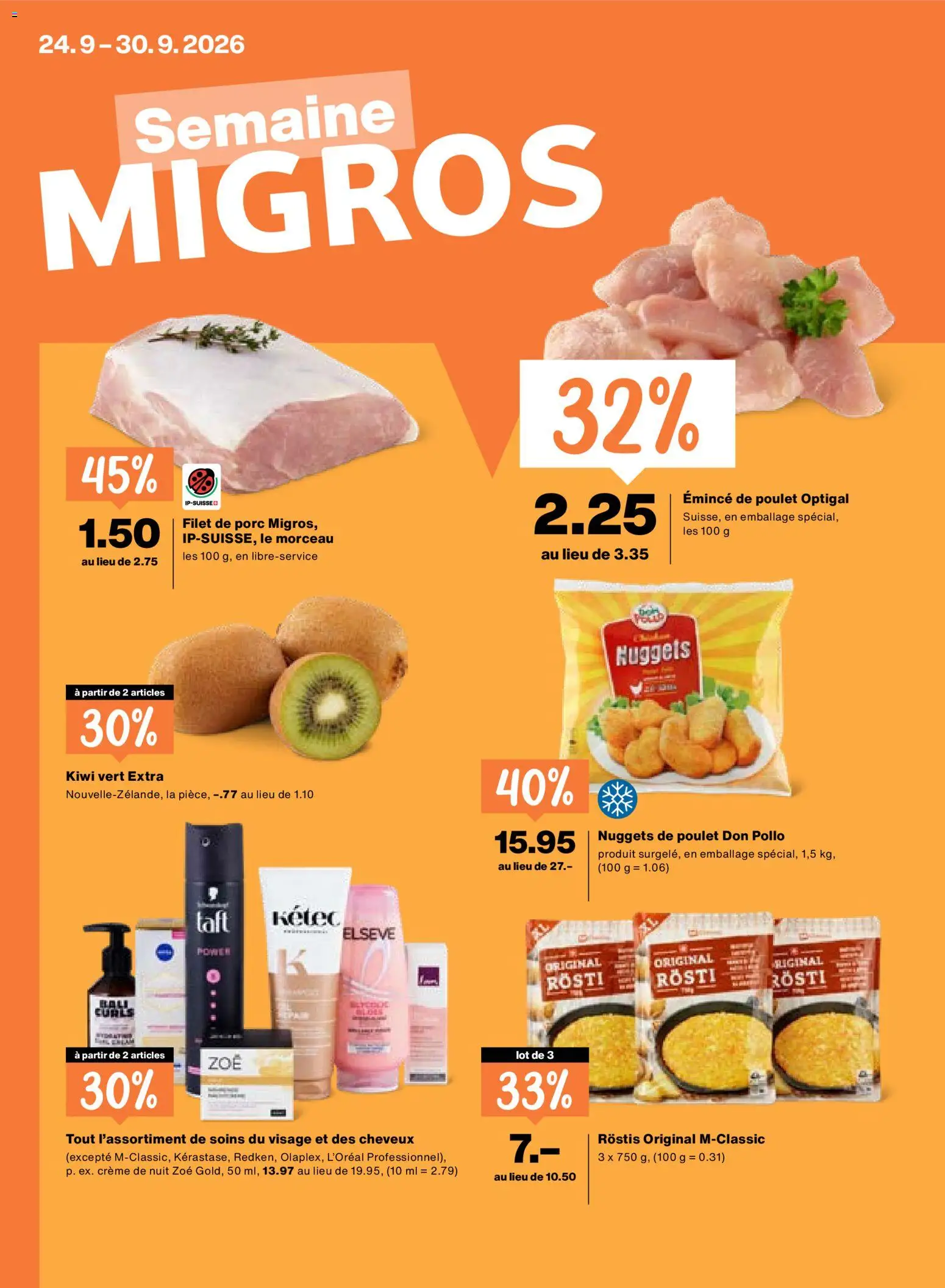 Vorschau des Merkblatts Migros aktionen FR vom Shop Migros gültig von 24.09.2026 bis 30.09.2026
