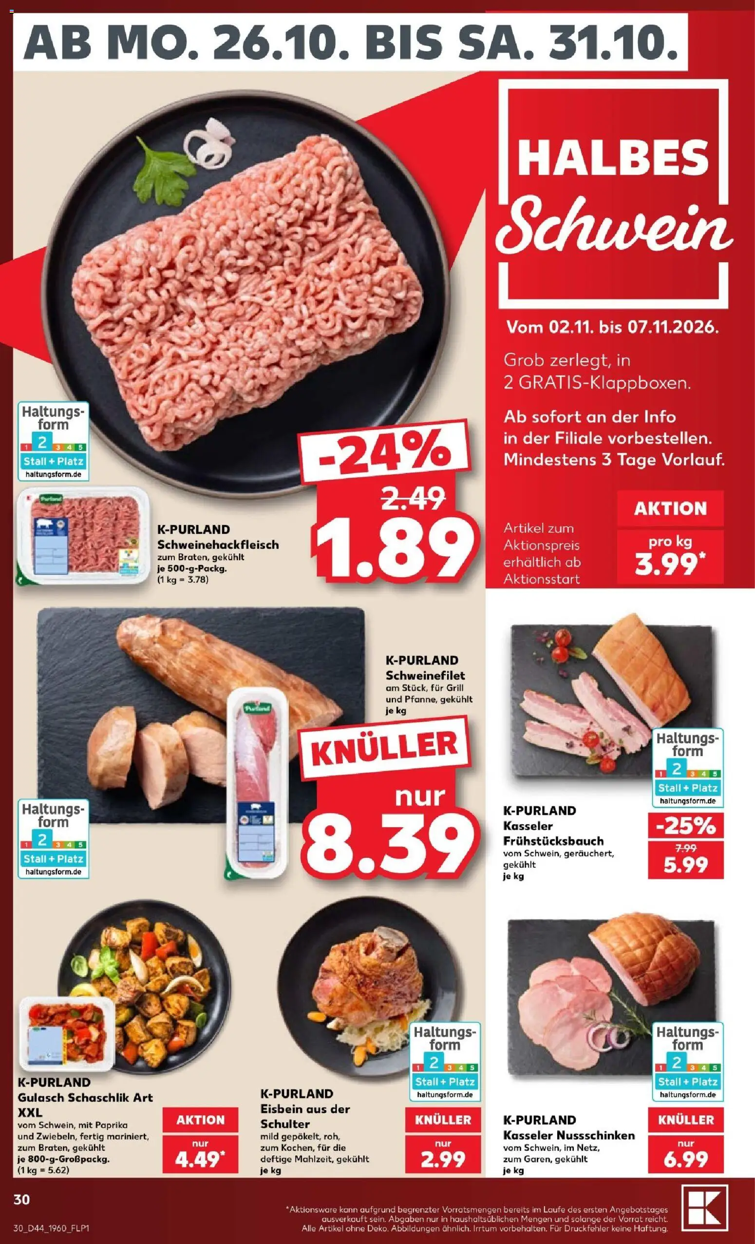 Vorschau von dem Prospekt des Geschäftes Kaufland, gültig ab dem 25.10.2026 - Grill, Gulasch, Paprika, Schweinefilet, Schulter