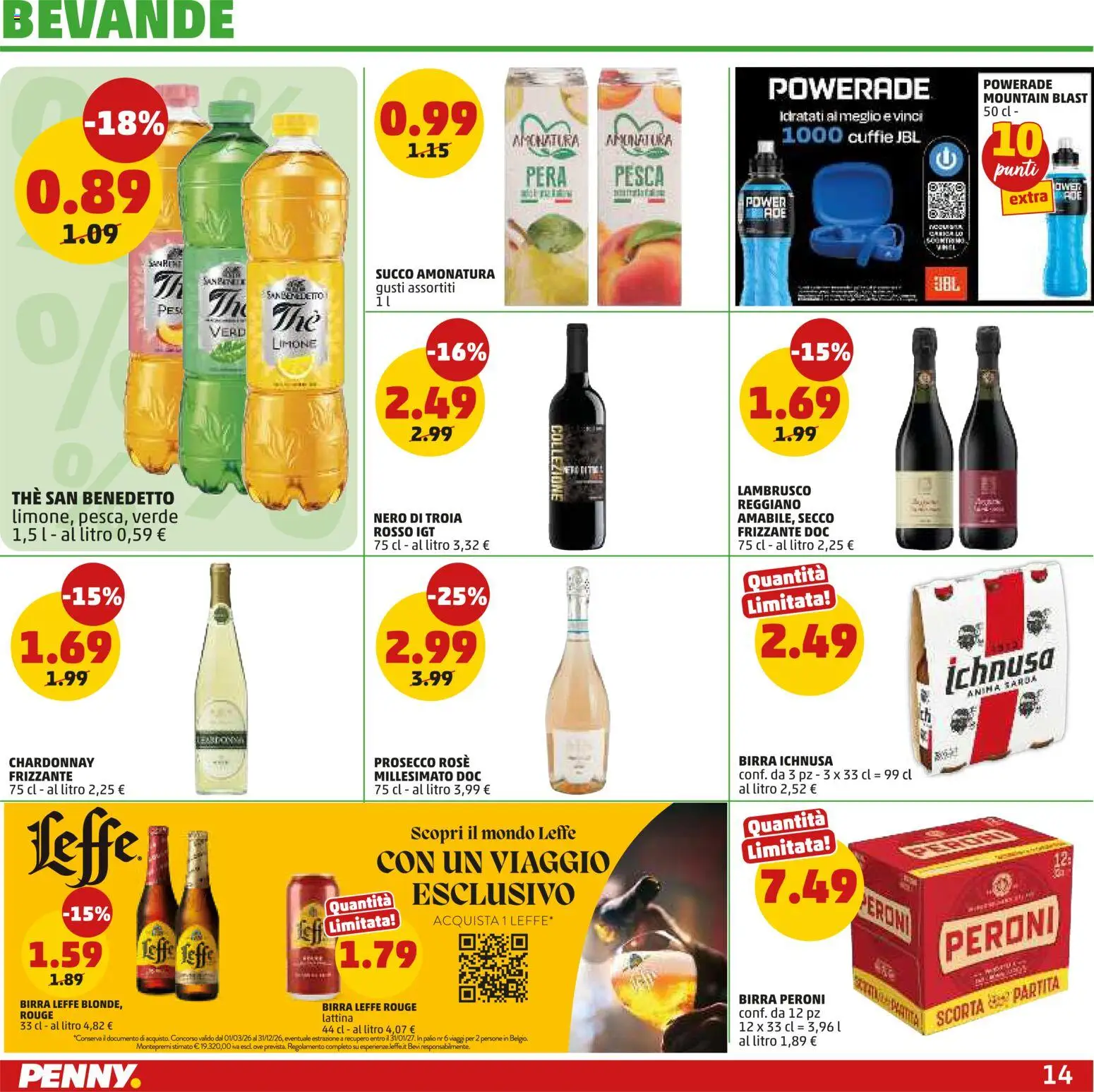 Anteprima dell'opuscolo PENNY volantino dal negozio PENNY valido da 22/10/2026 - The, Birra, Limone, Prosecco, Pera, Cuffie, Bevande, Birra Ichnusa