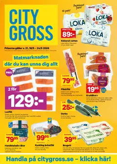 Förhandsgranska reklamblad City Gross erbjudanden från butik City Gross gäller från 18/05/2026