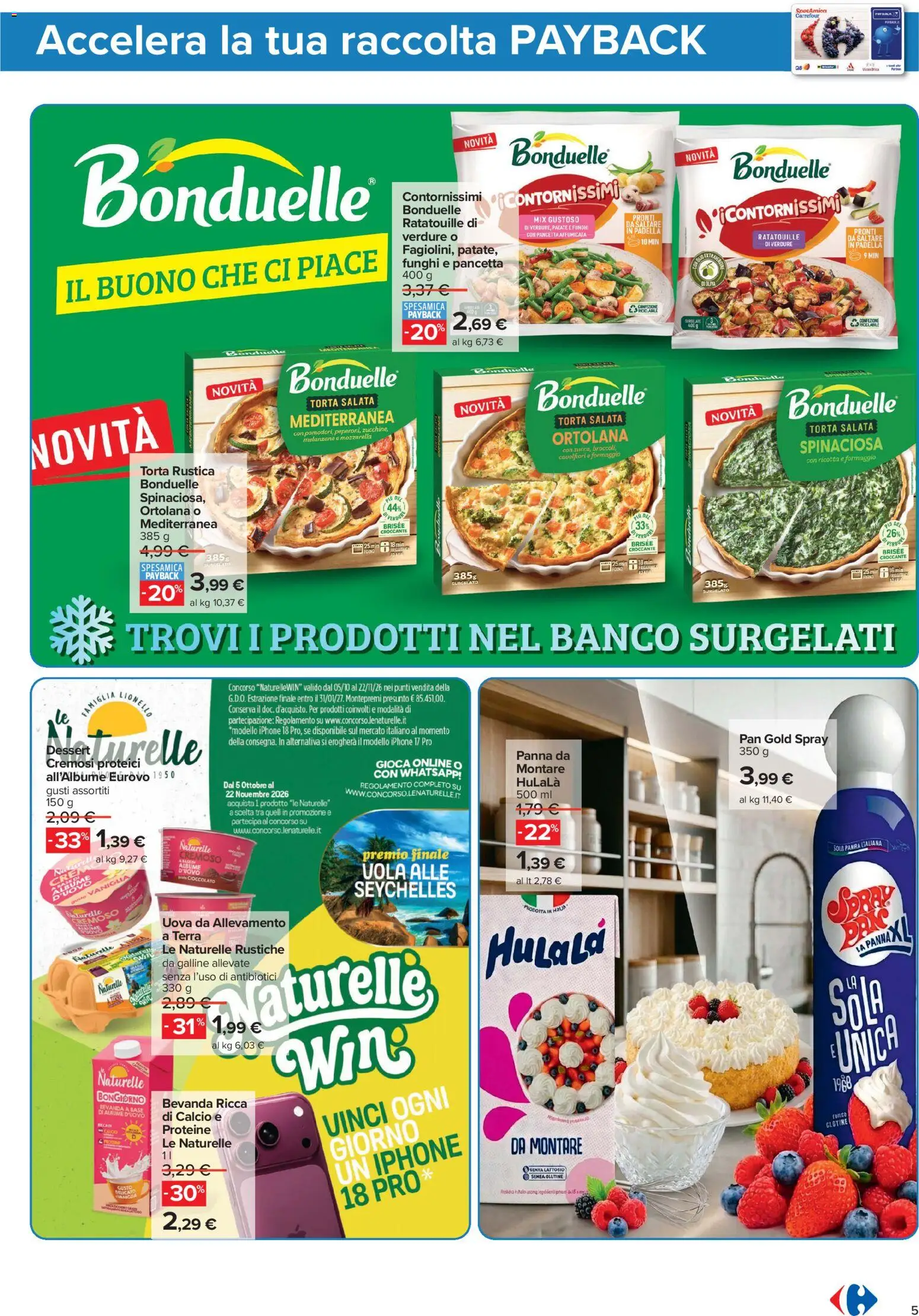 Anteprima dell'opuscolo Carrefour volantino Iper - Punti Sprint Payback dal negozio Carrefour valido da 23/10/2026 - Iphone, Funghi, Mozzarella, Ricotta, Melanzane, Uova, Pancetta, Panna