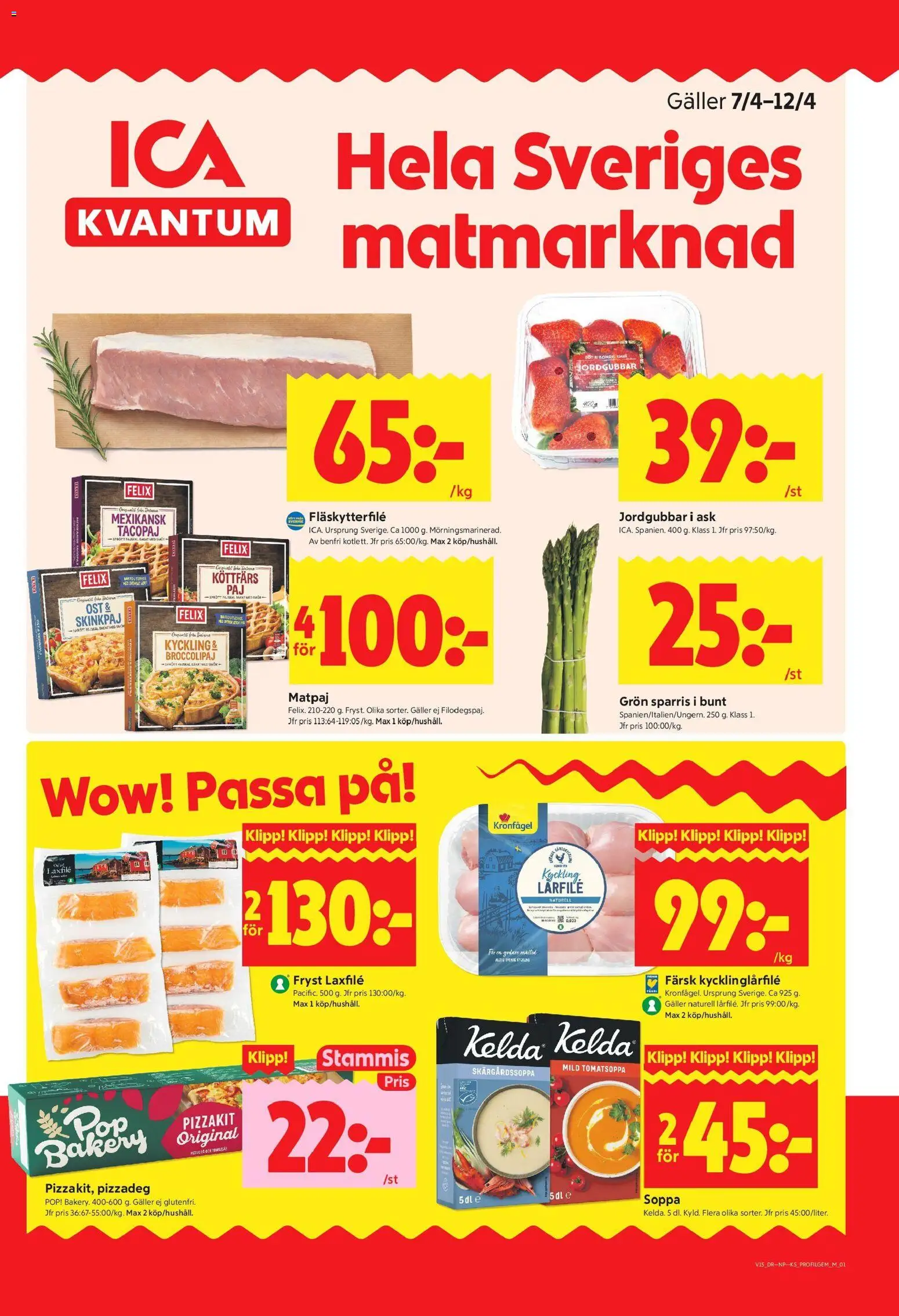 Förhandsgranska reklamblad Solna från butik ICA Kvantum gäller från 06/04/2026 - Pizzadeg, Soppa, Köttfärs, Jordgubbar, Sparris, Galler, Fläskytterfilé, Laxfilé
