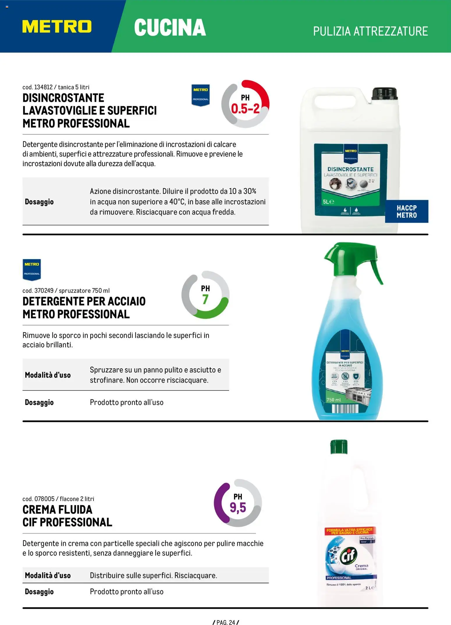 Anteprima dell'opuscolo Metro volantino Detergenza dal negozio Metro valido da 04/06/2026 - Acqua, Crema, Bagno, Lavastoviglie, Detergente, Tanica
