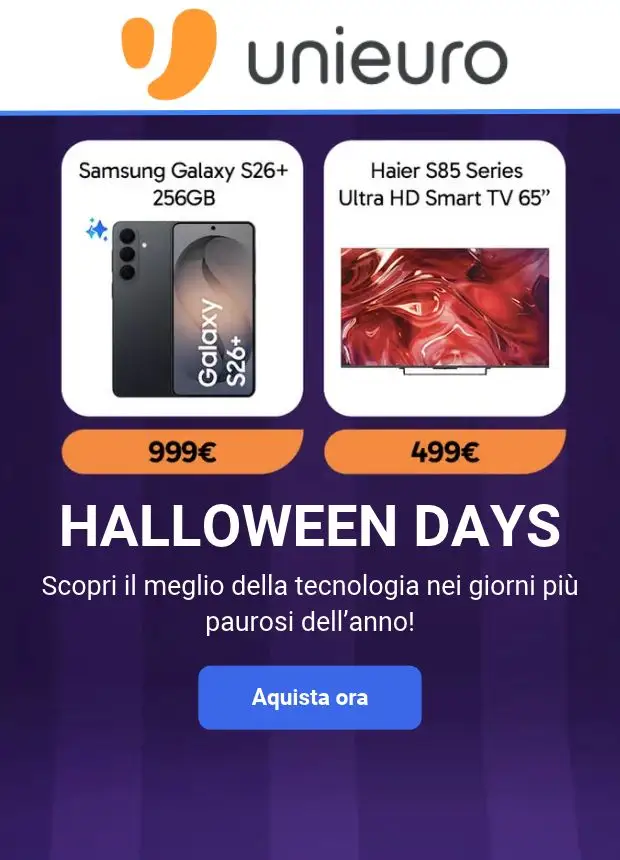 Anteprima dell'opuscolo Volantino Unieuro - Halloween dal negozio Unieuro valido da 31/10/2026