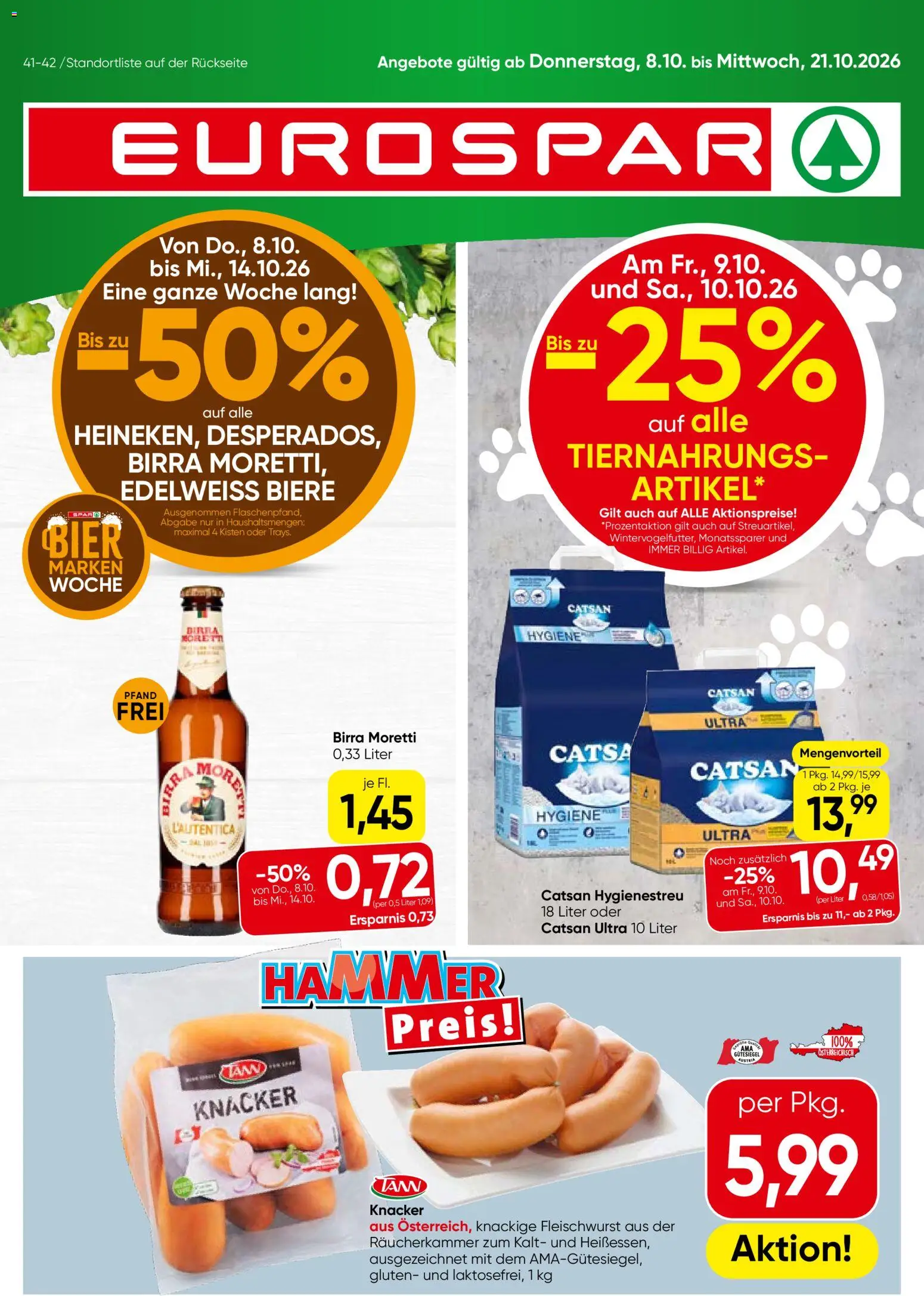 Vorschau der Angebote: Eurospar Eurospar Flugblatt gültig ab 08.10.2026 - Bier