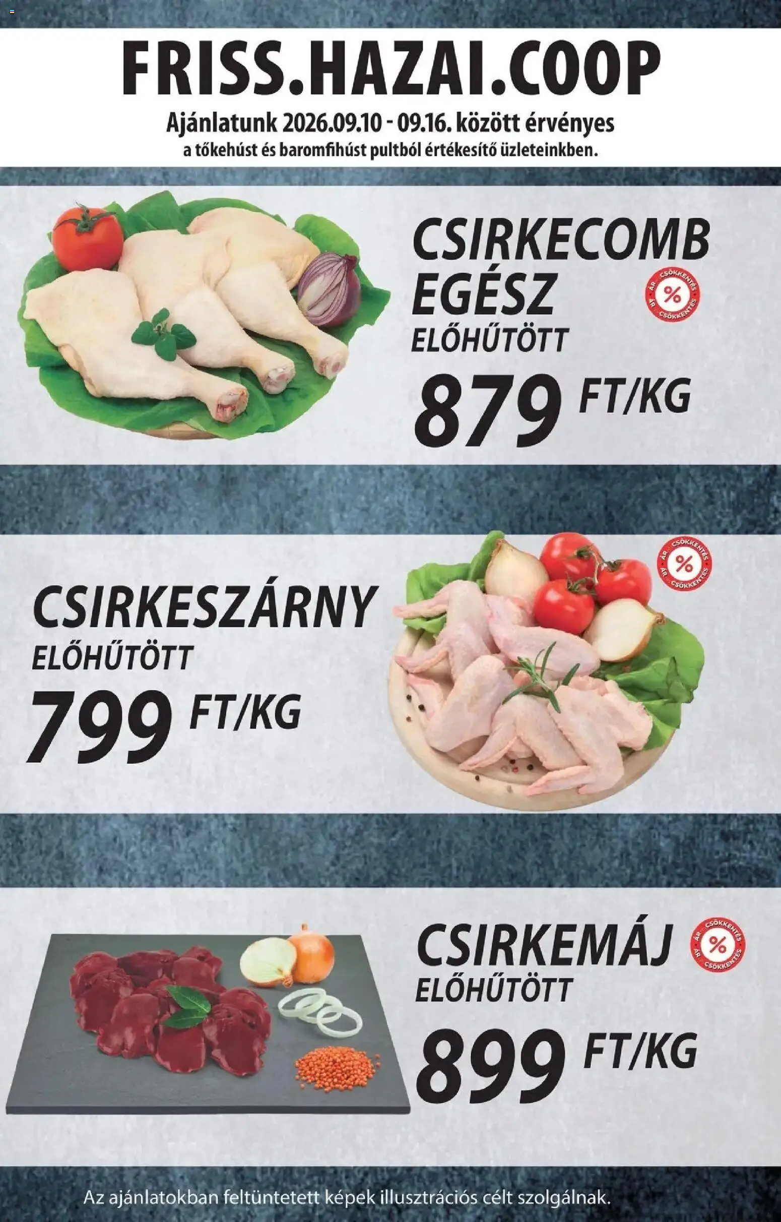 COOP Szolnok - COOP Szolnok akciós újság Debrecen megtekintése, amely érvényes 2026.09.10.-től - Csirkecomb, Csirkemáj, Csirkeszárny