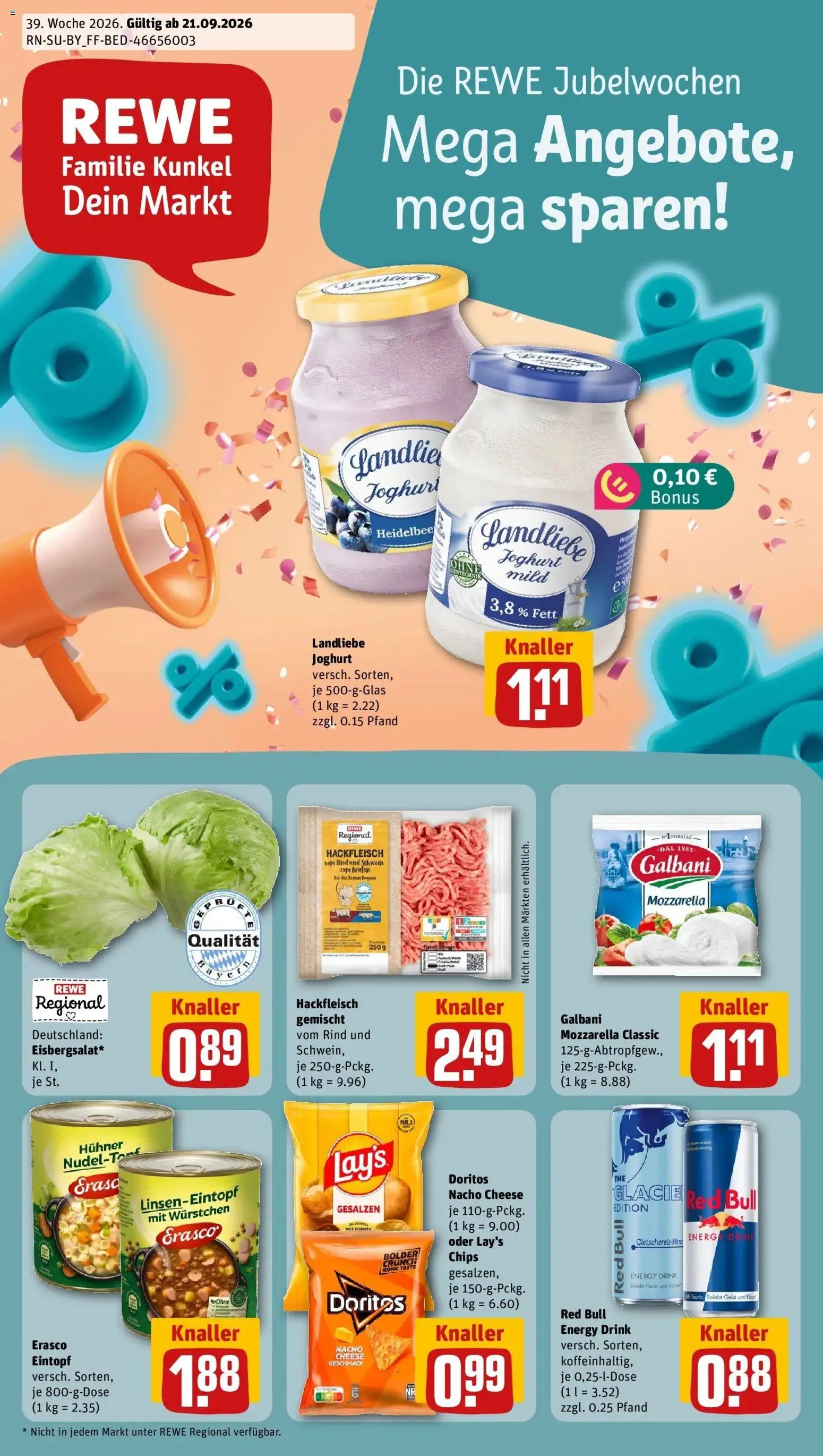 Vorschau von dem Prospekt des Geschäftes Rewe, gültig ab dem 21.09.2026