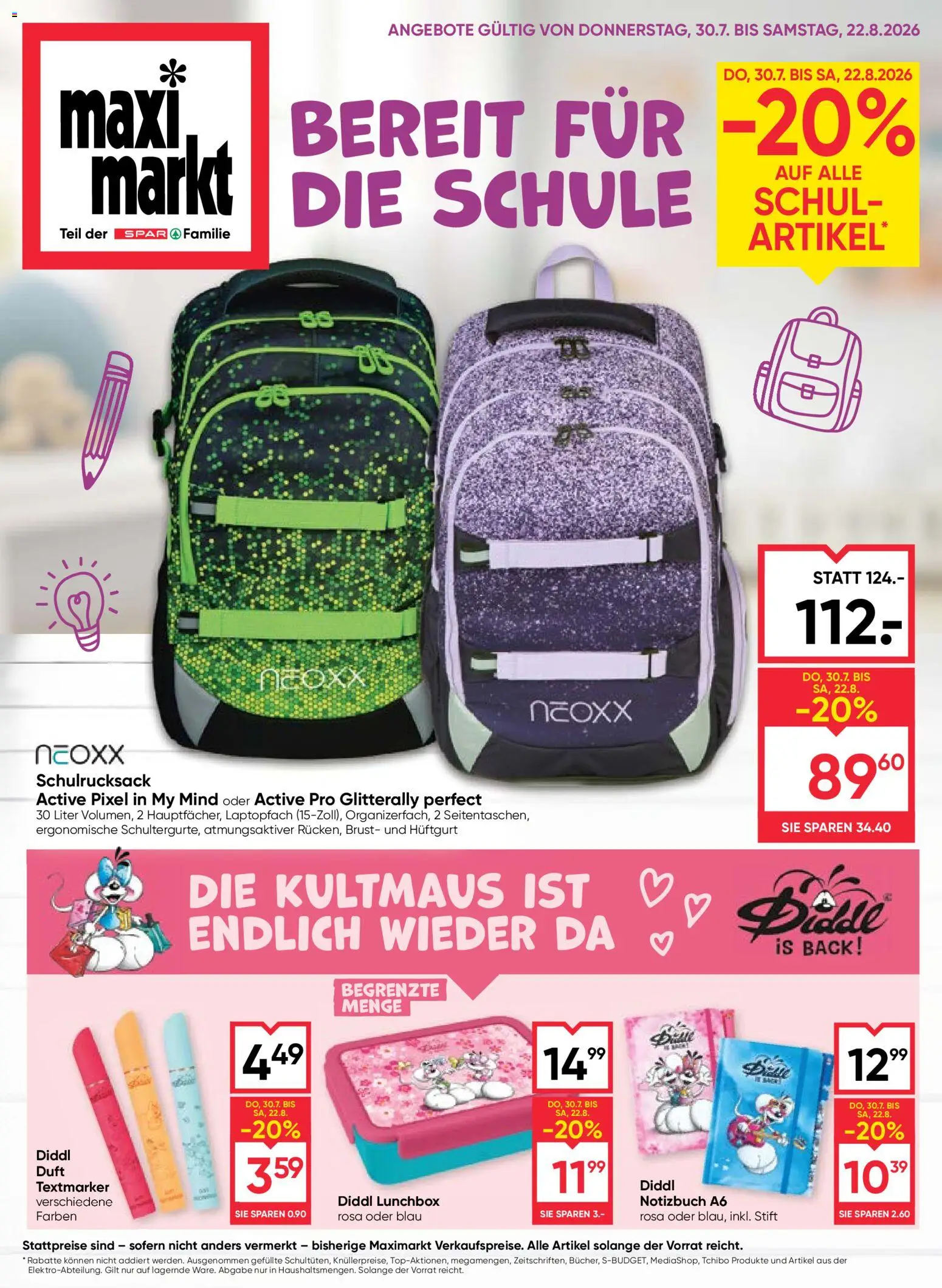 Vorschau der Angebote: Maximarkt Maximarkt Bereit für die Schule gültig ab 30.07.2026