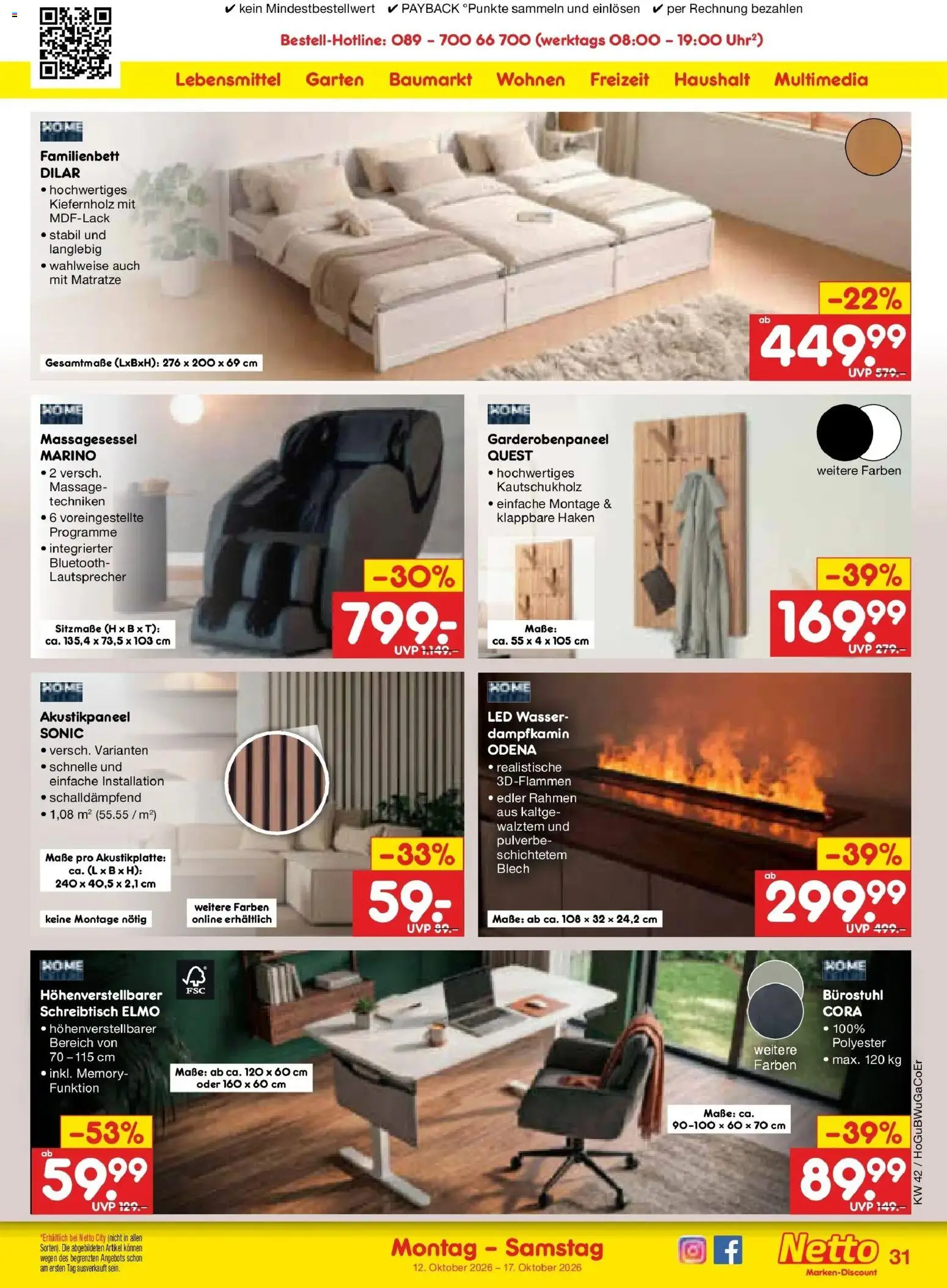 Vorschau von dem Prospekt des Geschäftes Netto Marken-Discount, gültig ab dem 12.10.2026 - Wasser, Matratze, Lautsprecher