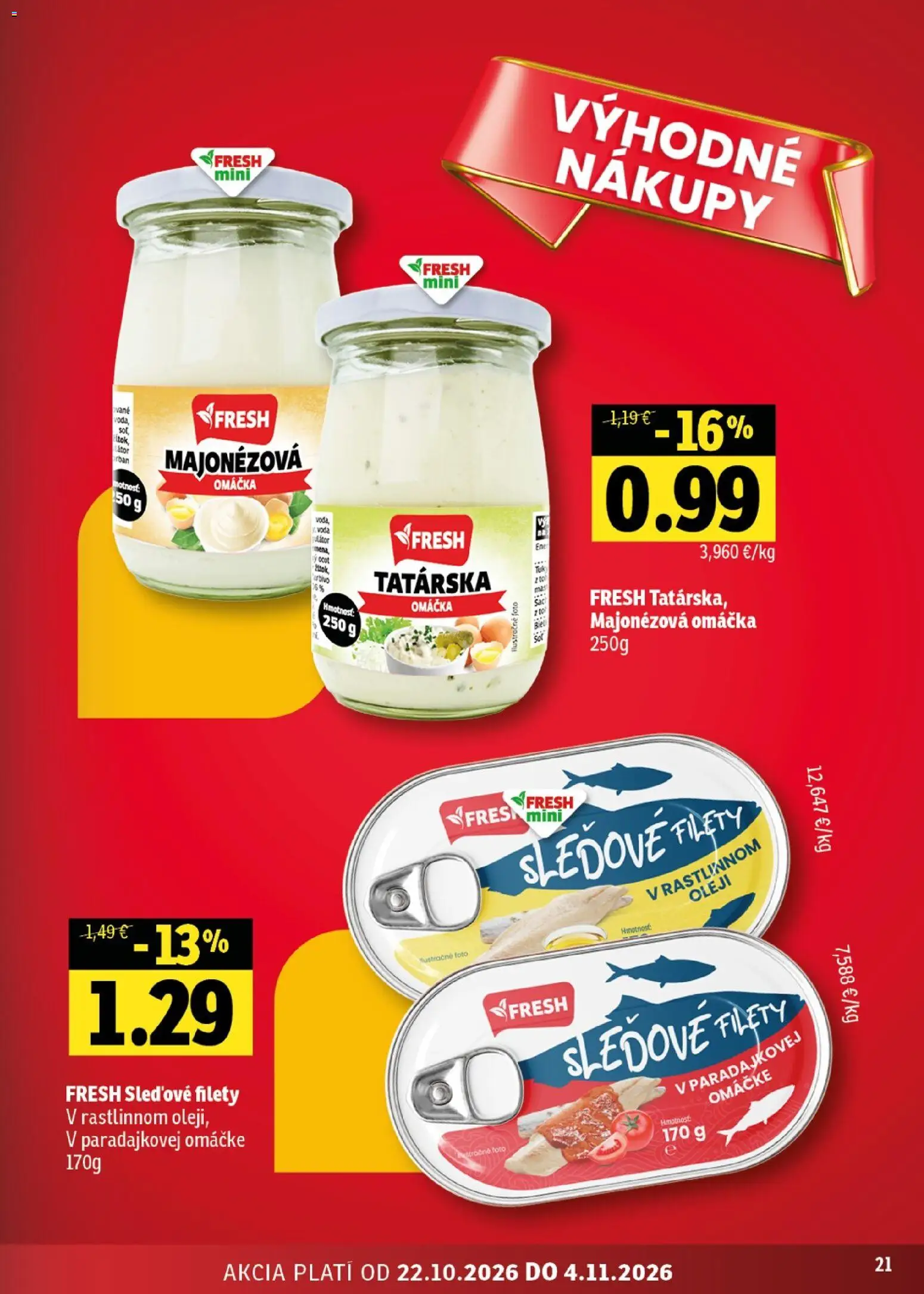 Náhľad Fresh letáku platného od 22.10.2026 - Voda, Ocot, Omáčka