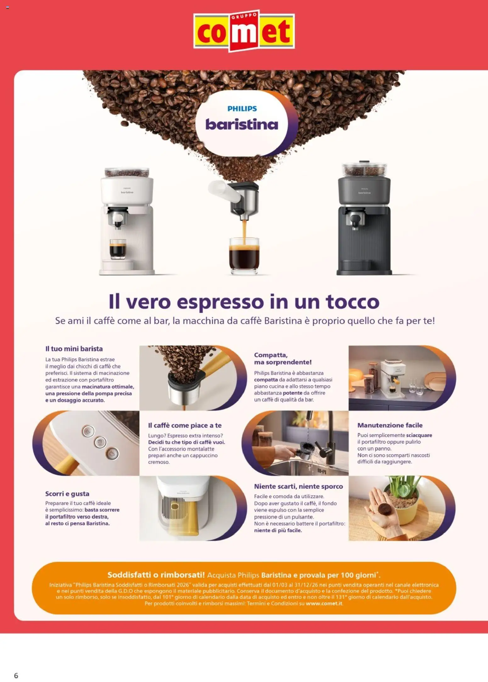 Anteprima dell'opuscolo Comet volantino Philips dal negozio Comet valido da 29/10/2026 - Caffè, Cappuccino, Data, Macchina da caffe, Tè, Chicchi di caffè