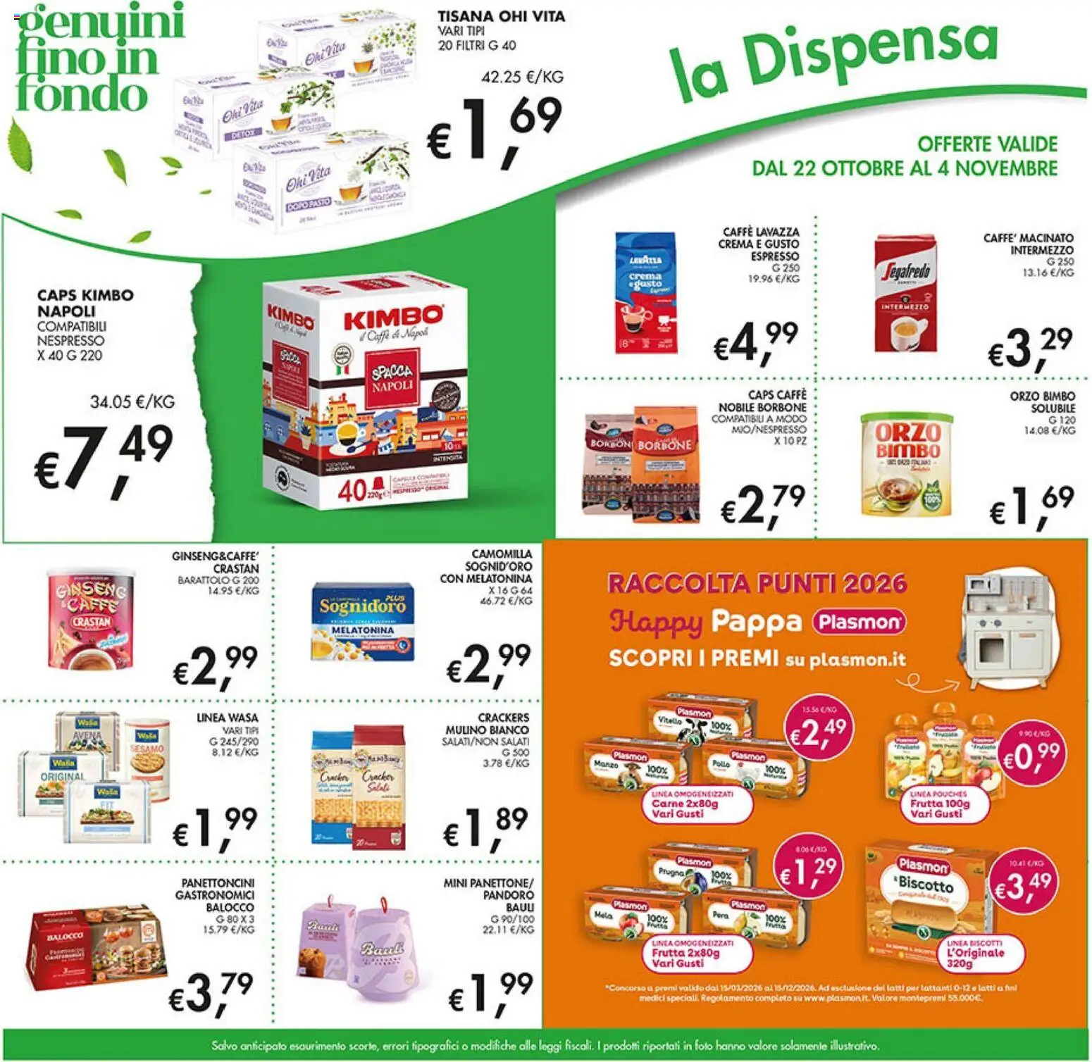 Anteprima dell'opuscolo Coal volantino dal negozio Coal valido da 22/10/2026 - Crema, Biscotti, Carne, Frutta, Crackers, Pandoro, Manzo, Kimbo