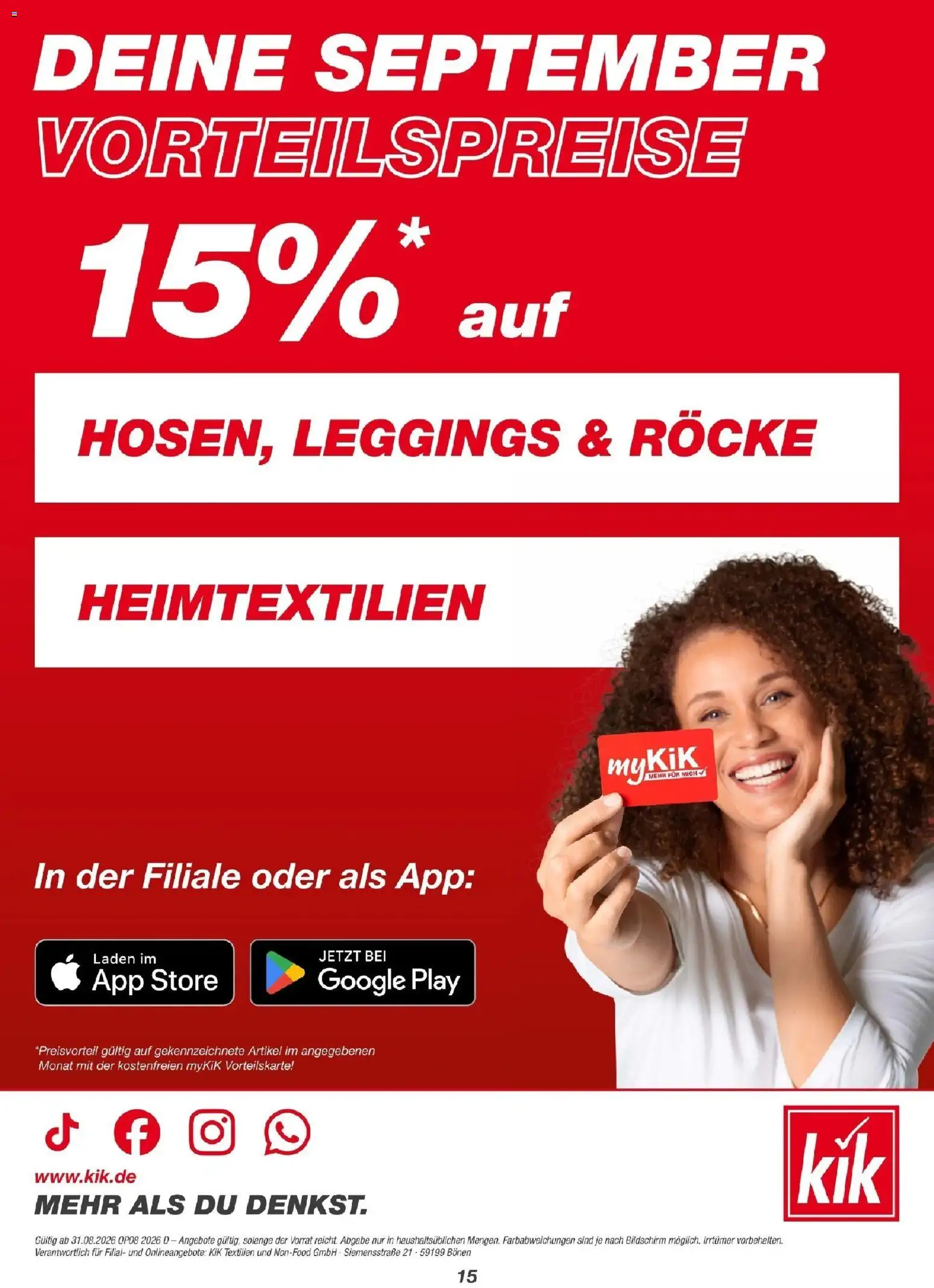 Vorschau von dem Prospekt des Geschäftes Kik, gültig ab dem 31.08.2026