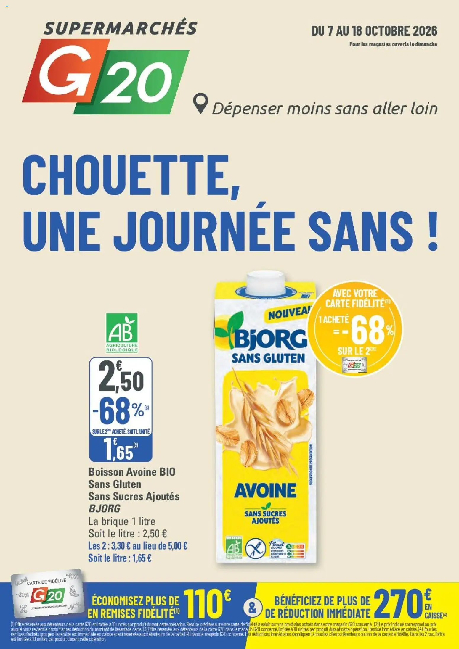 Prévisualisation de G20 Supermarchés catalogue du magasin G20 Supermarchés formulaire valide 07/10/2026 - Boisson, Brique, Bjorg