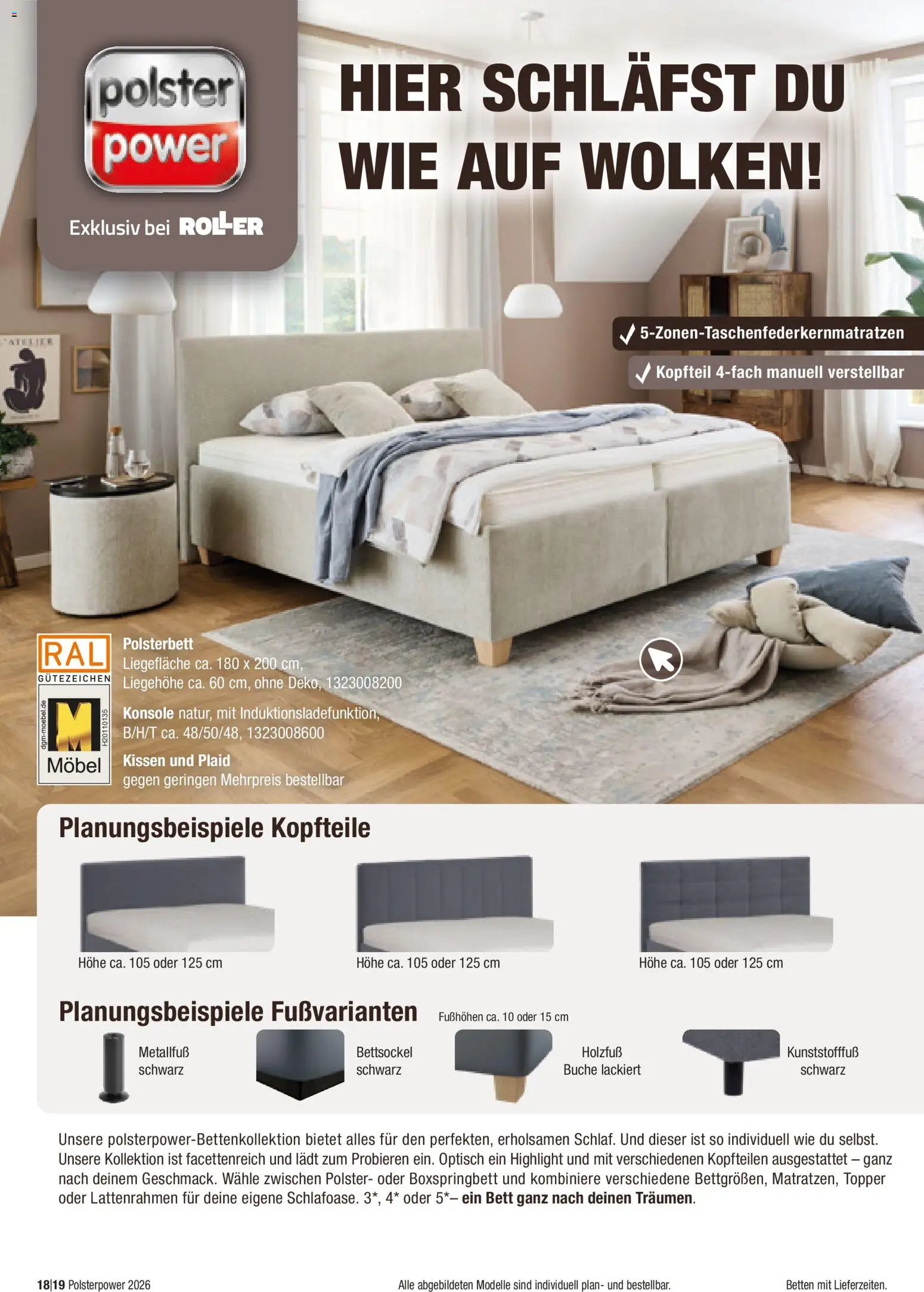 Vorschau von dem Prospekt des Geschäftes Roller, gültig ab dem 30.08.2026 - Boxspringbett, Bett, Kissen, Polsterbett, Topper