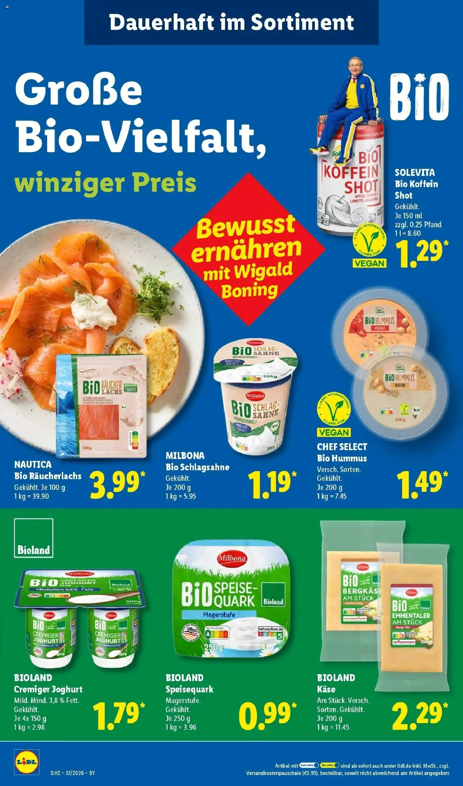 Vorschau von dem Prospekt des Geschäftes Lidl, gültig ab dem 07.09.2026 - Käse, Hummus, Schlagsahne, Energy, Sahne, Limette, Räucherlachs, Speisequark