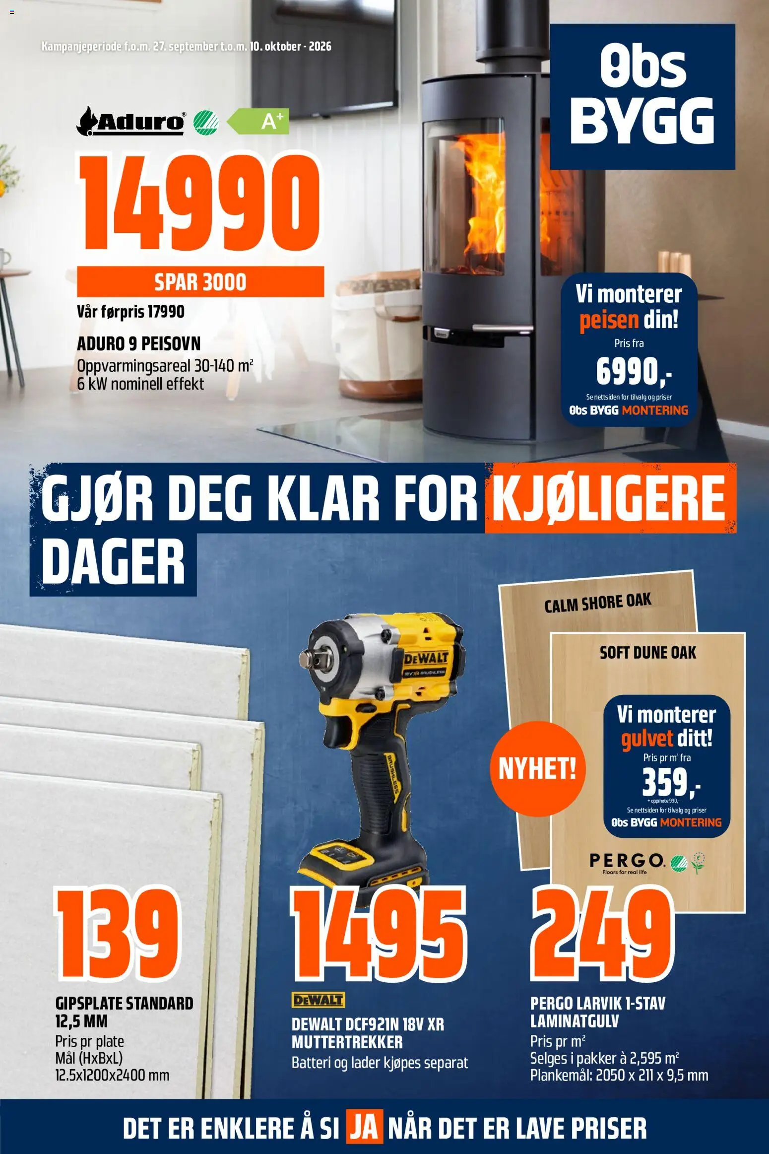 Forhåndsvis Obs Bygg kundeavis fra butikk Obs Bygg gyldig fra 27/09/2026