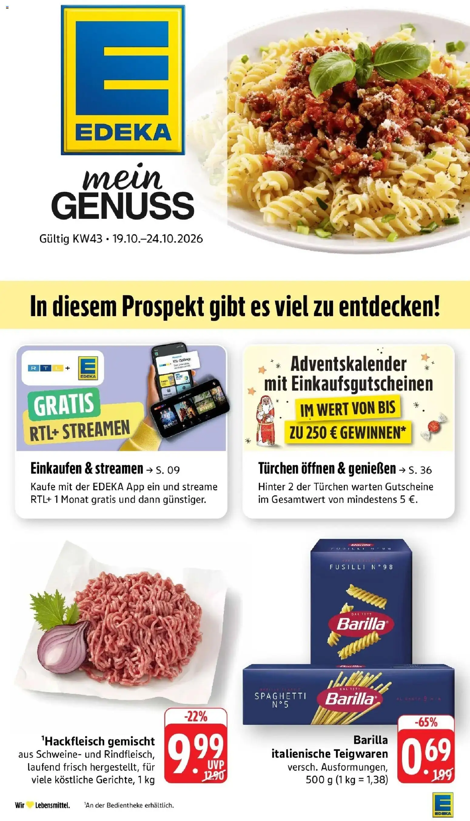 Vorschau von dem Prospekt des Geschäftes Edeka, gültig ab dem 19.10.2026