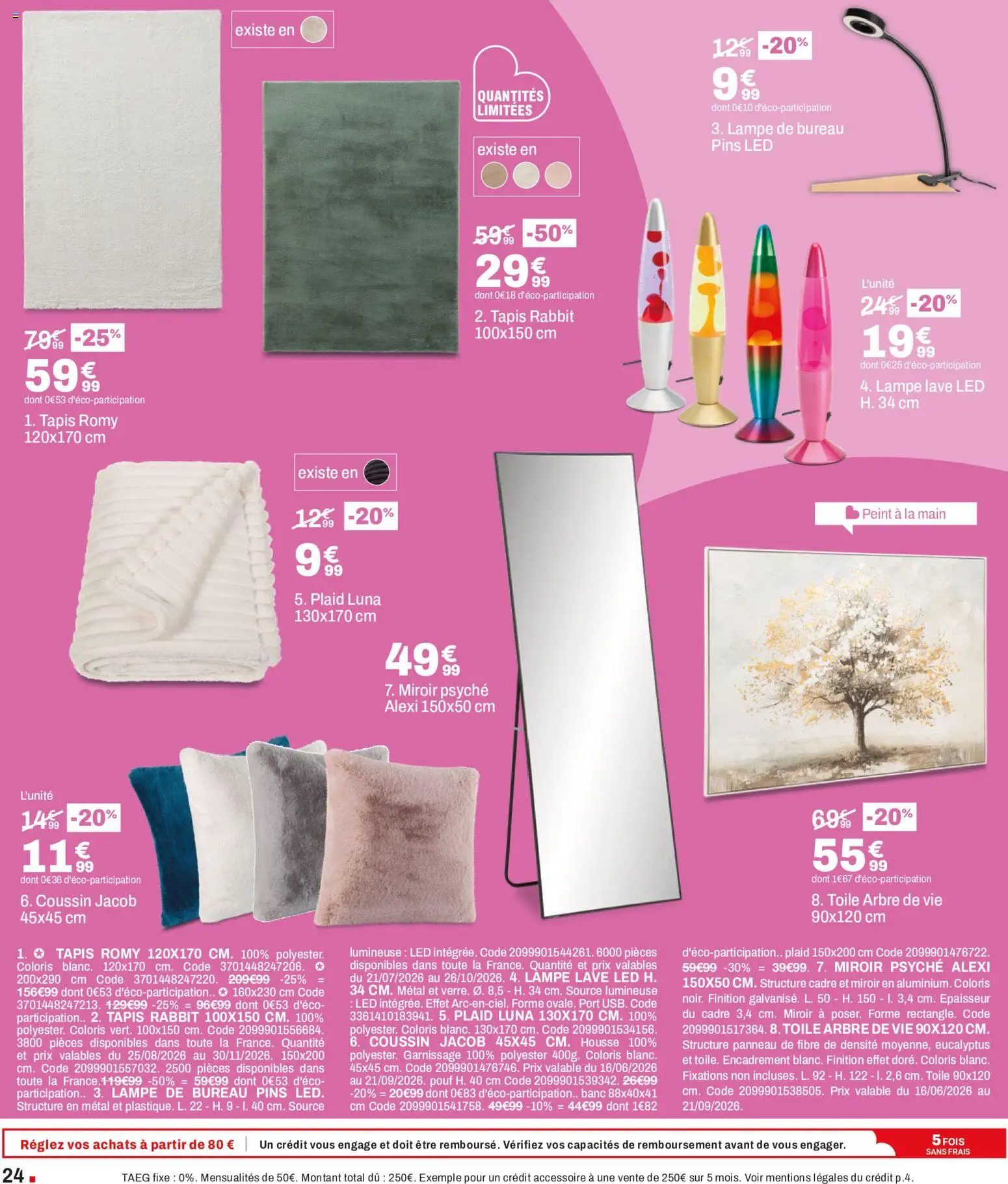 Prévisualisation de But catalogue du magasin But formulaire valide 28/08/2026 - Bureau, Miroir, Tapis, Pouf, Plaid, Cadre, Lampe de bureau, Banc