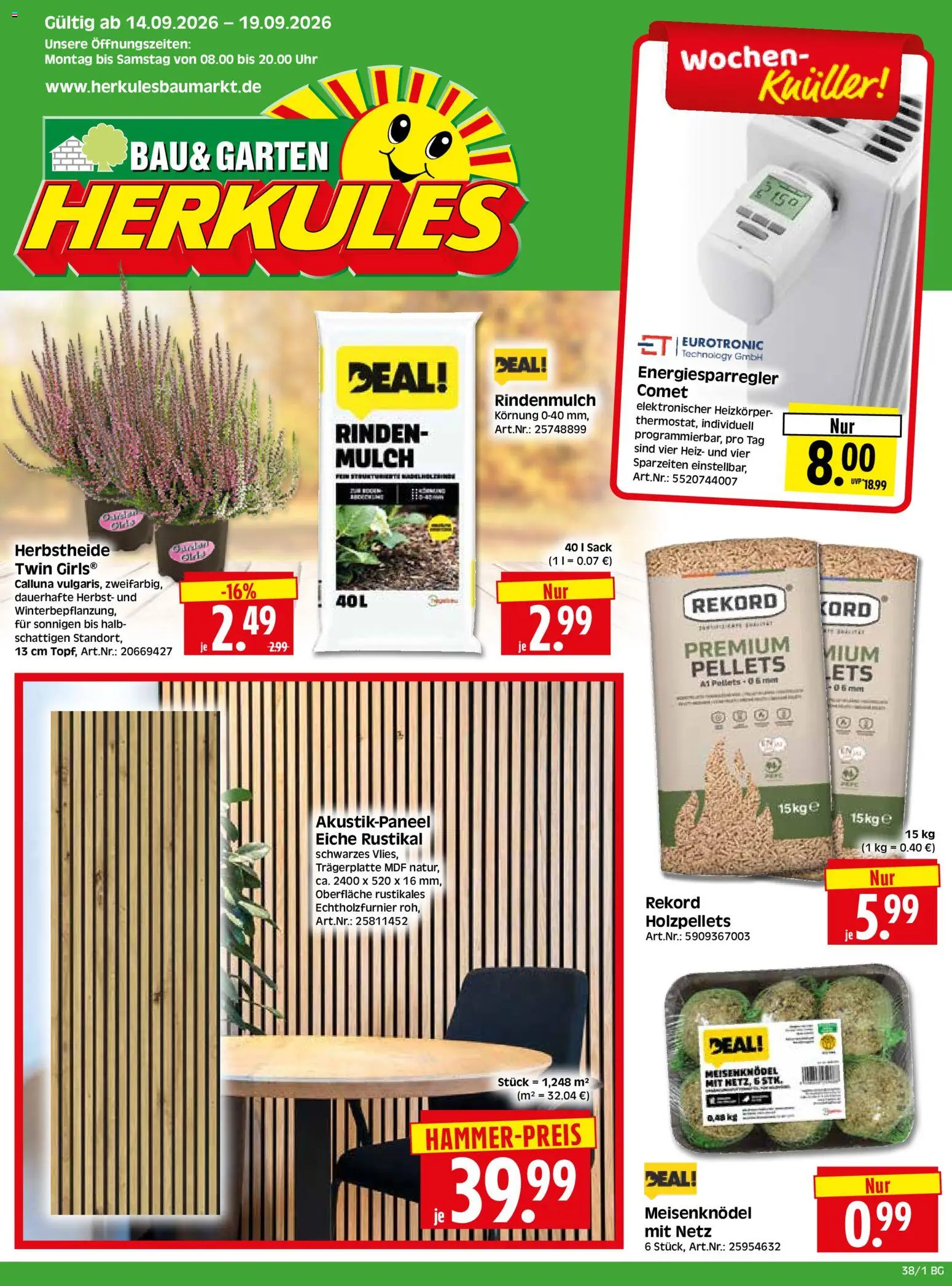 Vorschau von dem Prospekt des Geschäftes HERKULES, gültig ab dem 14.09.2026 - Uhr, Heizkörper, Rindenmulch