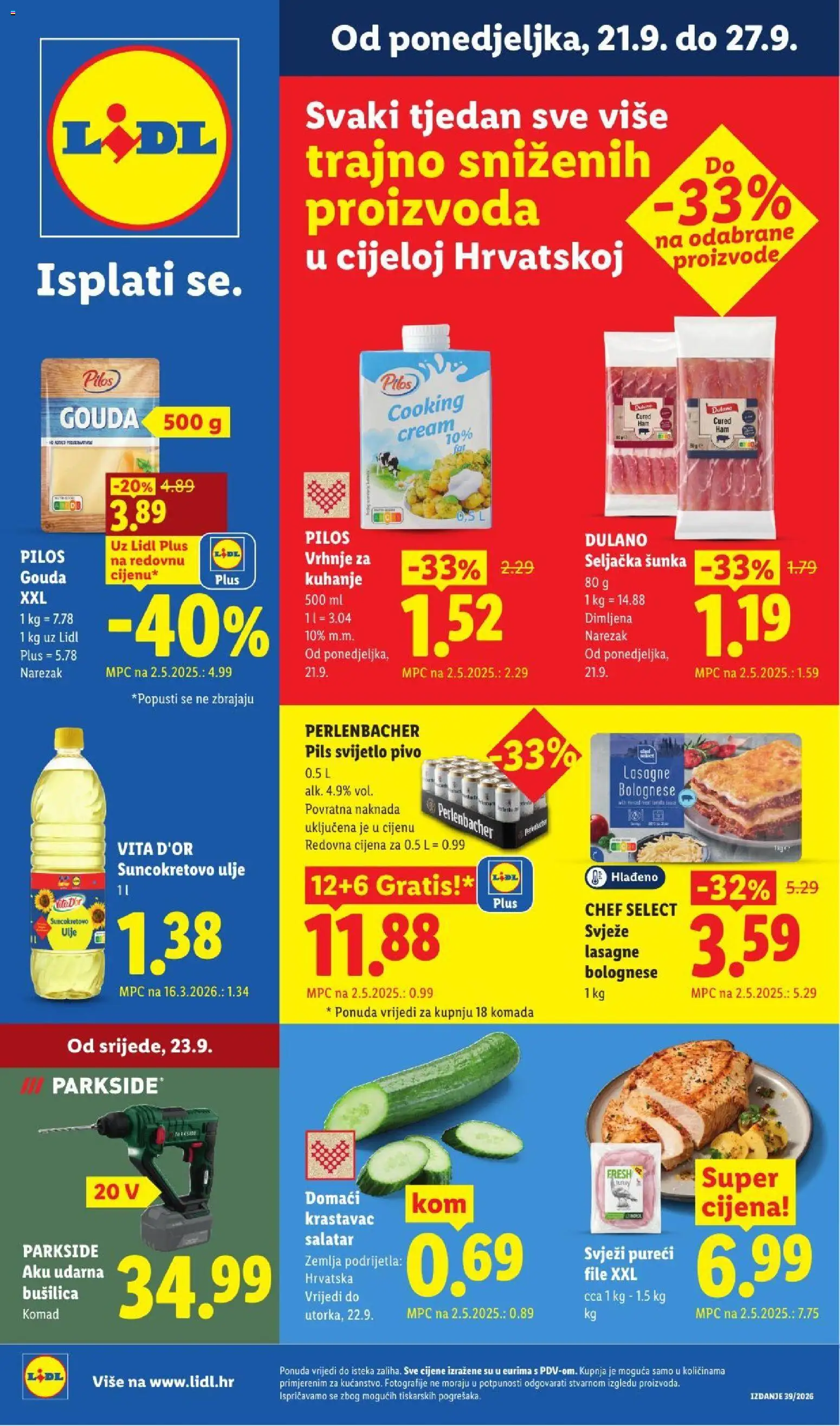 Pregled letka Lidl Katalog trgovine Lidl vrijedi od 21.09.2026