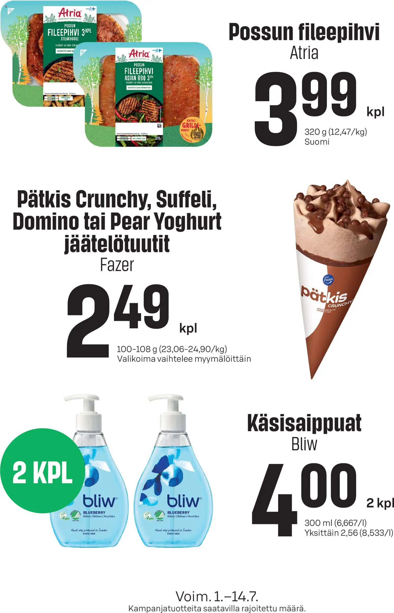 Kaupan Sale Sale tarjoukset ilmoitukset esikatselu, voimassa 01/07/2026