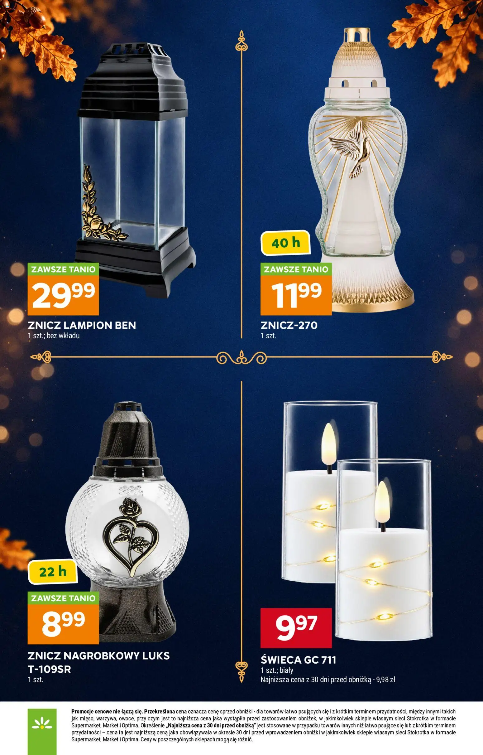 Pogląd gazetki "Stokrotka gazetka - Katalog Znicze II" ze sklepu Stokrotka ważnej od 15.10.2026 - Stokrotka, Świeca, Lampion