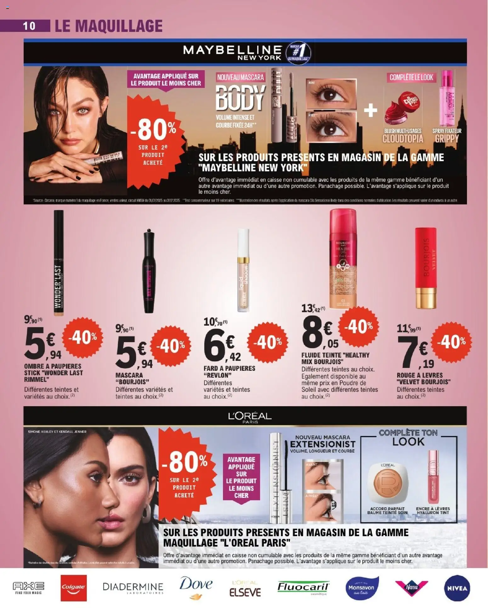 Prévisualisation de E.Leclerc Beaute automne du magasin E.Leclerc formulaire valide 01/09/2026 - Maquillage, Body, Mascara, Blush, Poudre, Rouge à lèvres, Spray fixateur, Monsavon